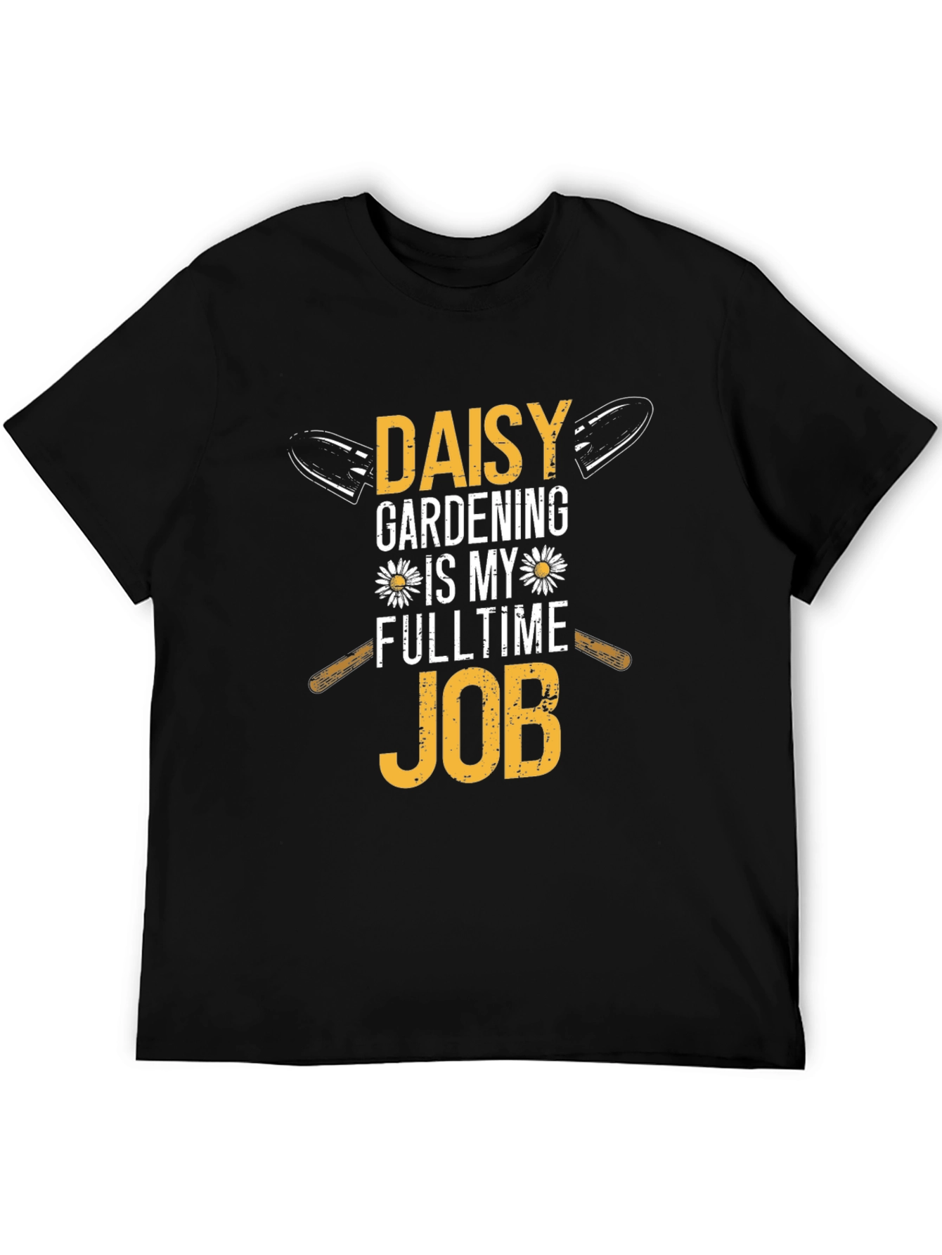 Daisy Gardening Fulltime Job Black T-Shirt