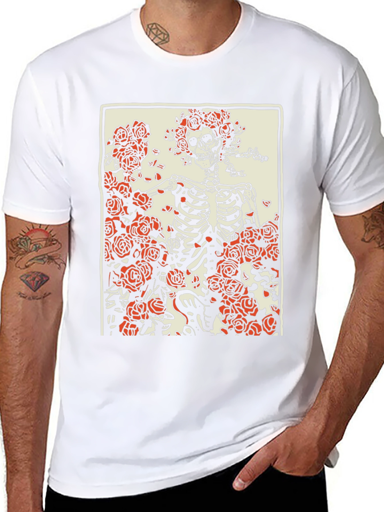 Grateful Dead Skeleton & Roses Graphic T-Shirt