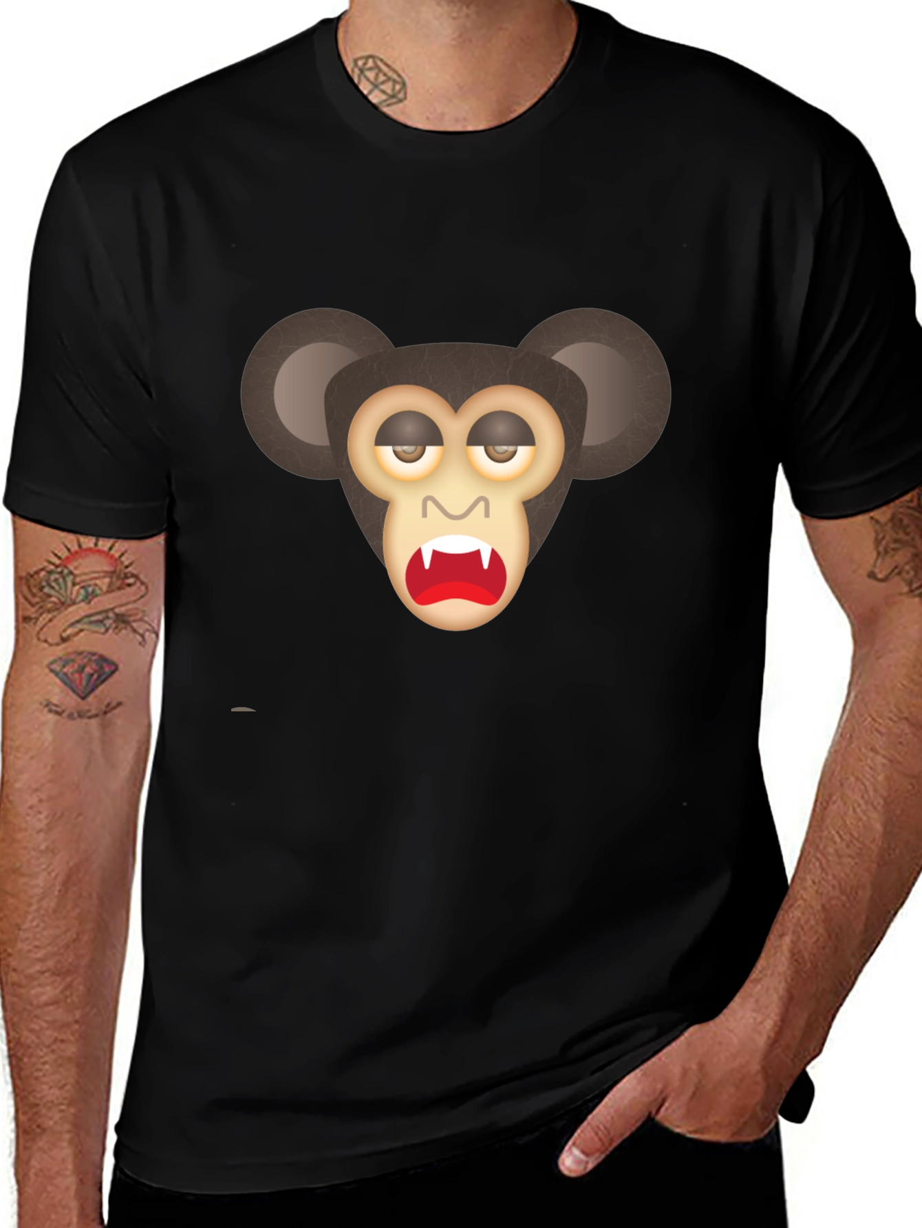 Monkey Graphic Black T-Shirt