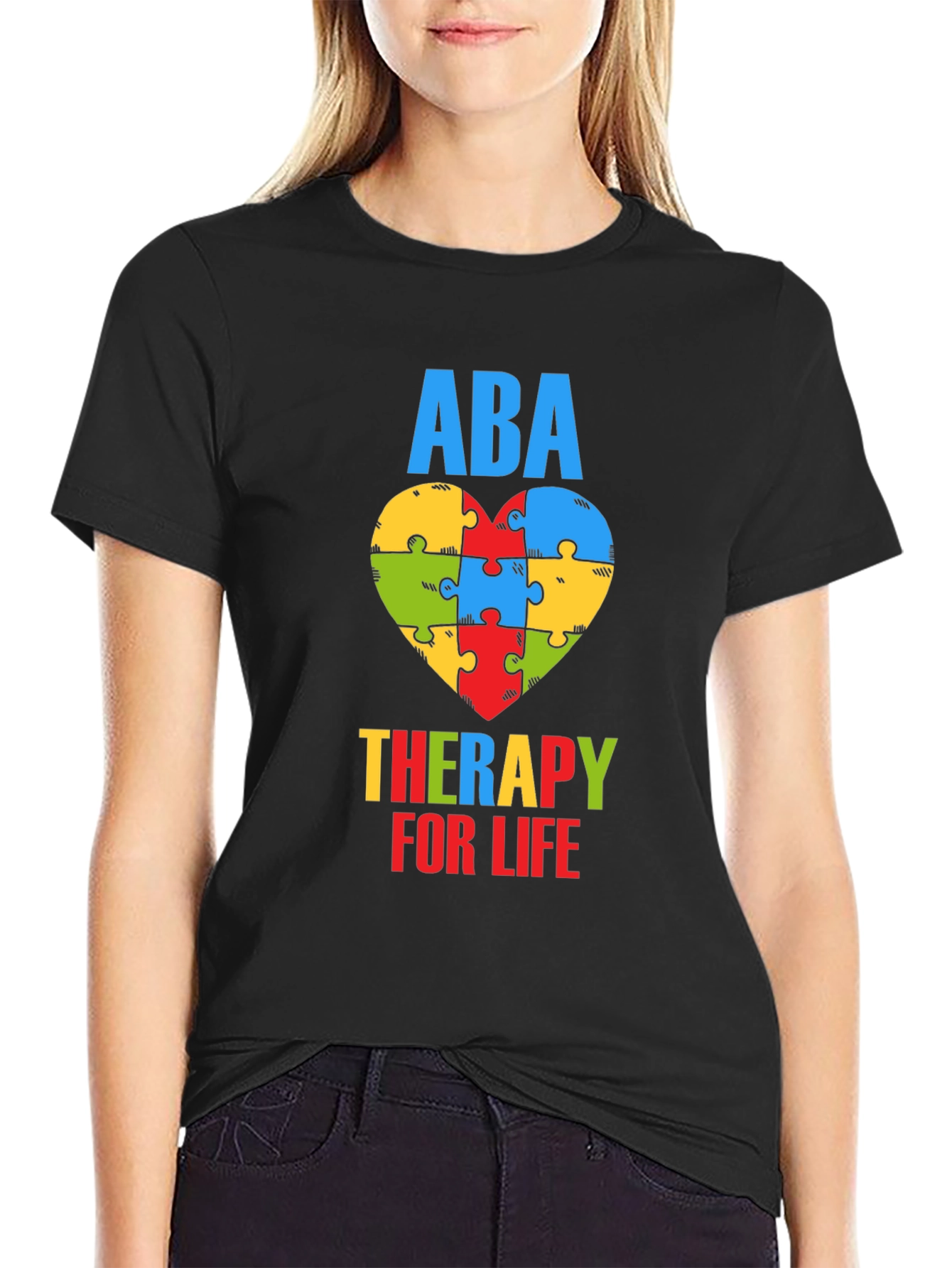 ABA Therapy for Life Puzzle Heart T-Shirt