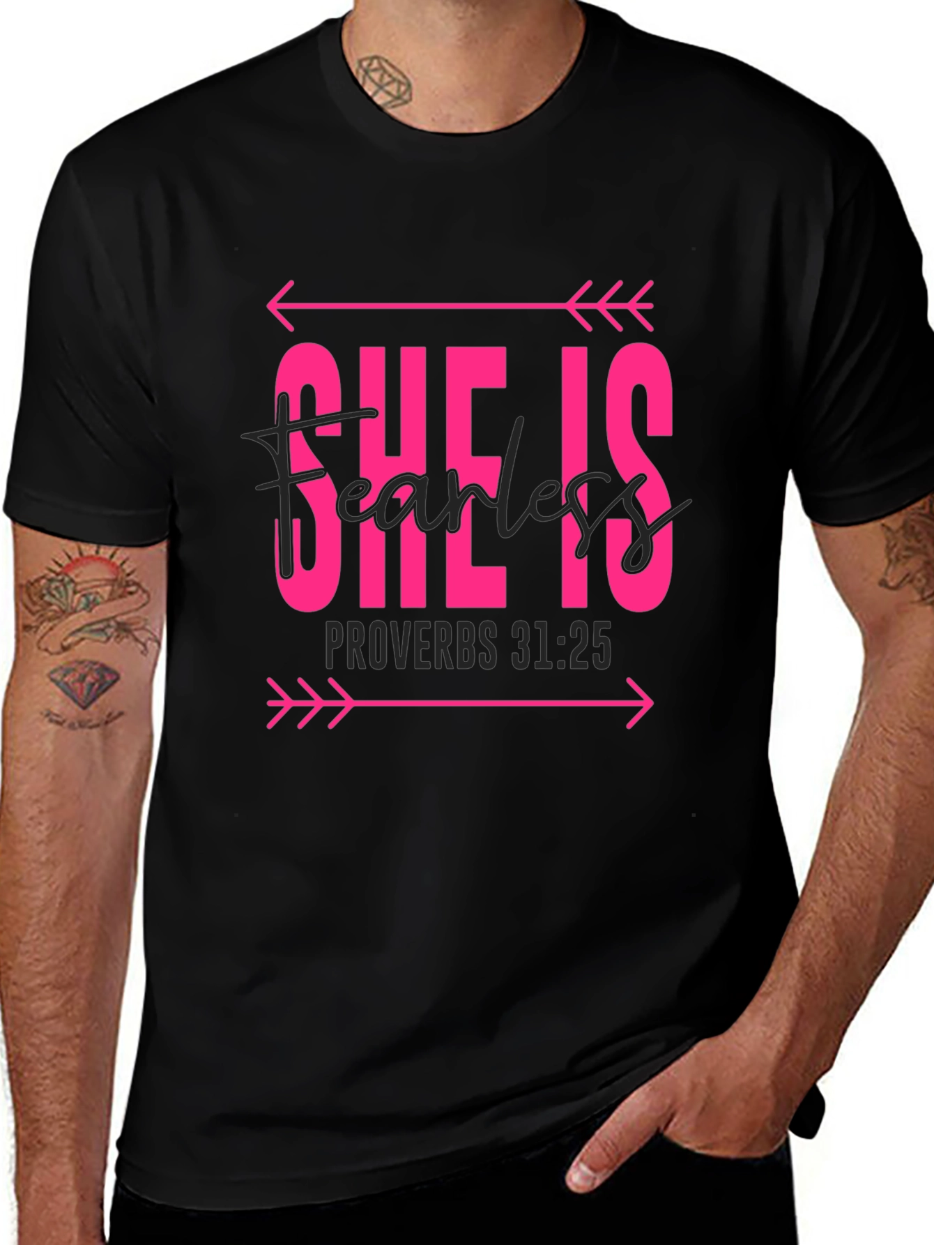 She is Fearless Graphic Tee - Proverbs 31:25