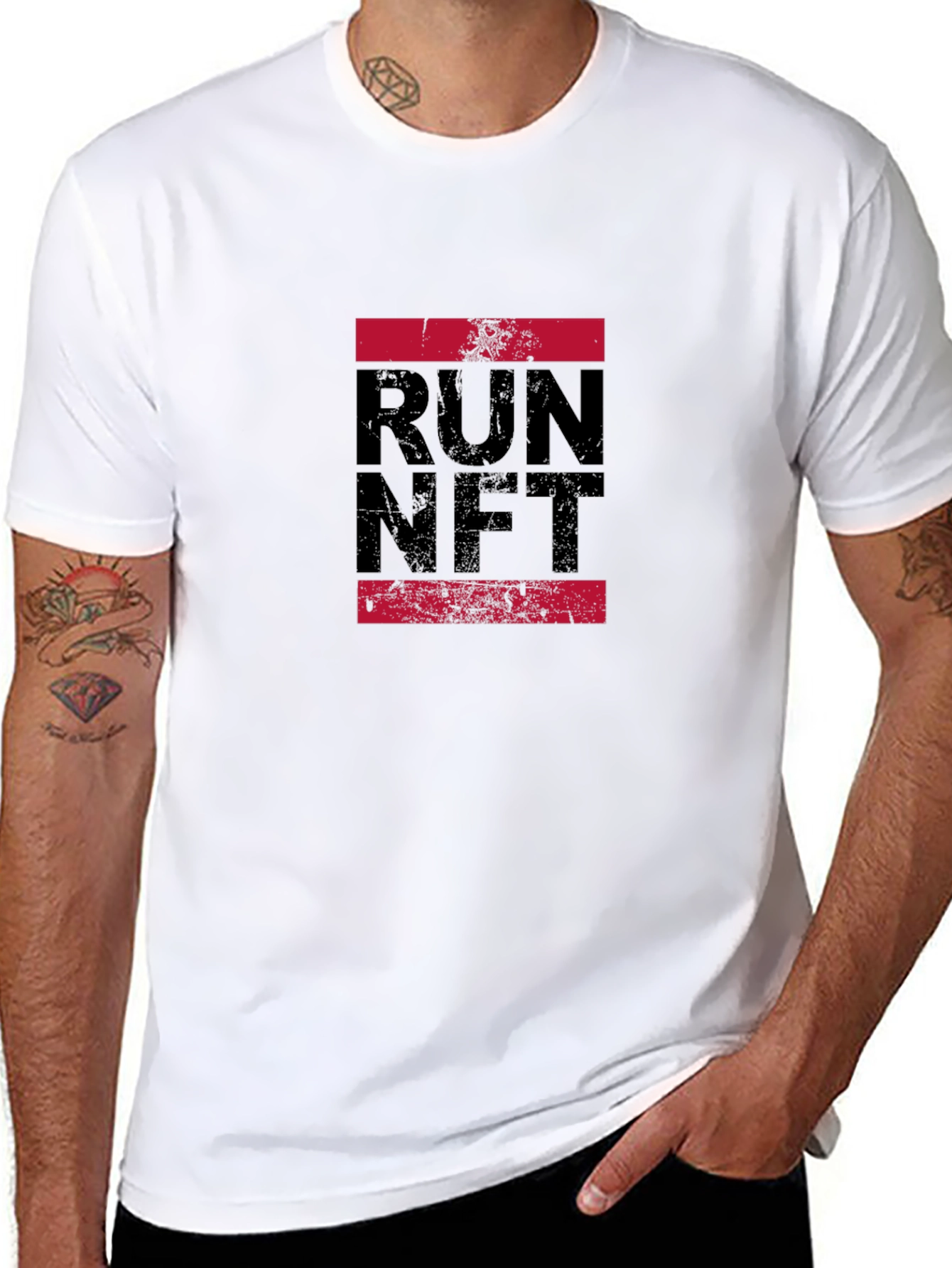 Run NFT Graphic Tee - Black Casual T-Shirt