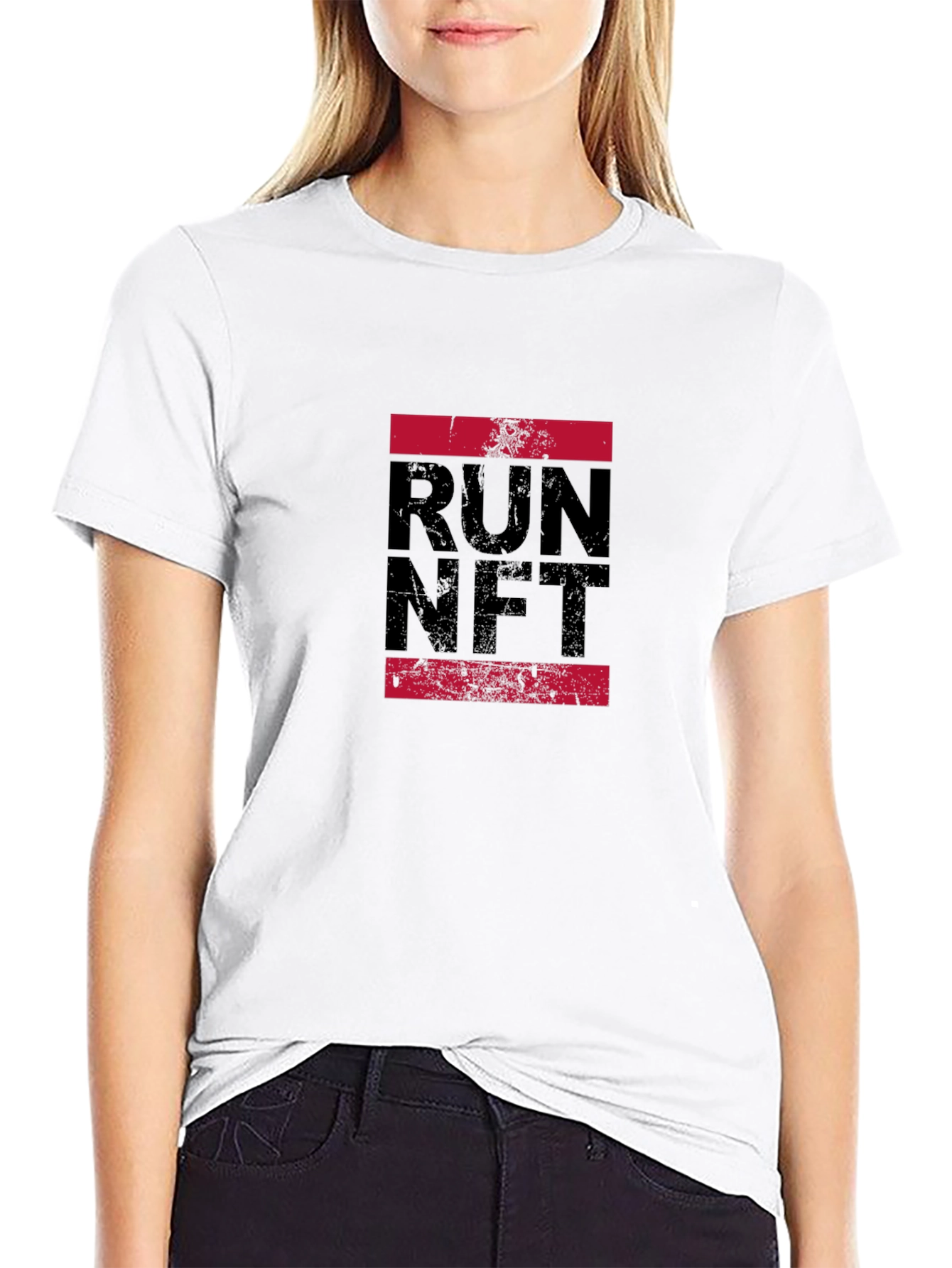 Run NFT Graphic Tee - Black Casual T-Shirt