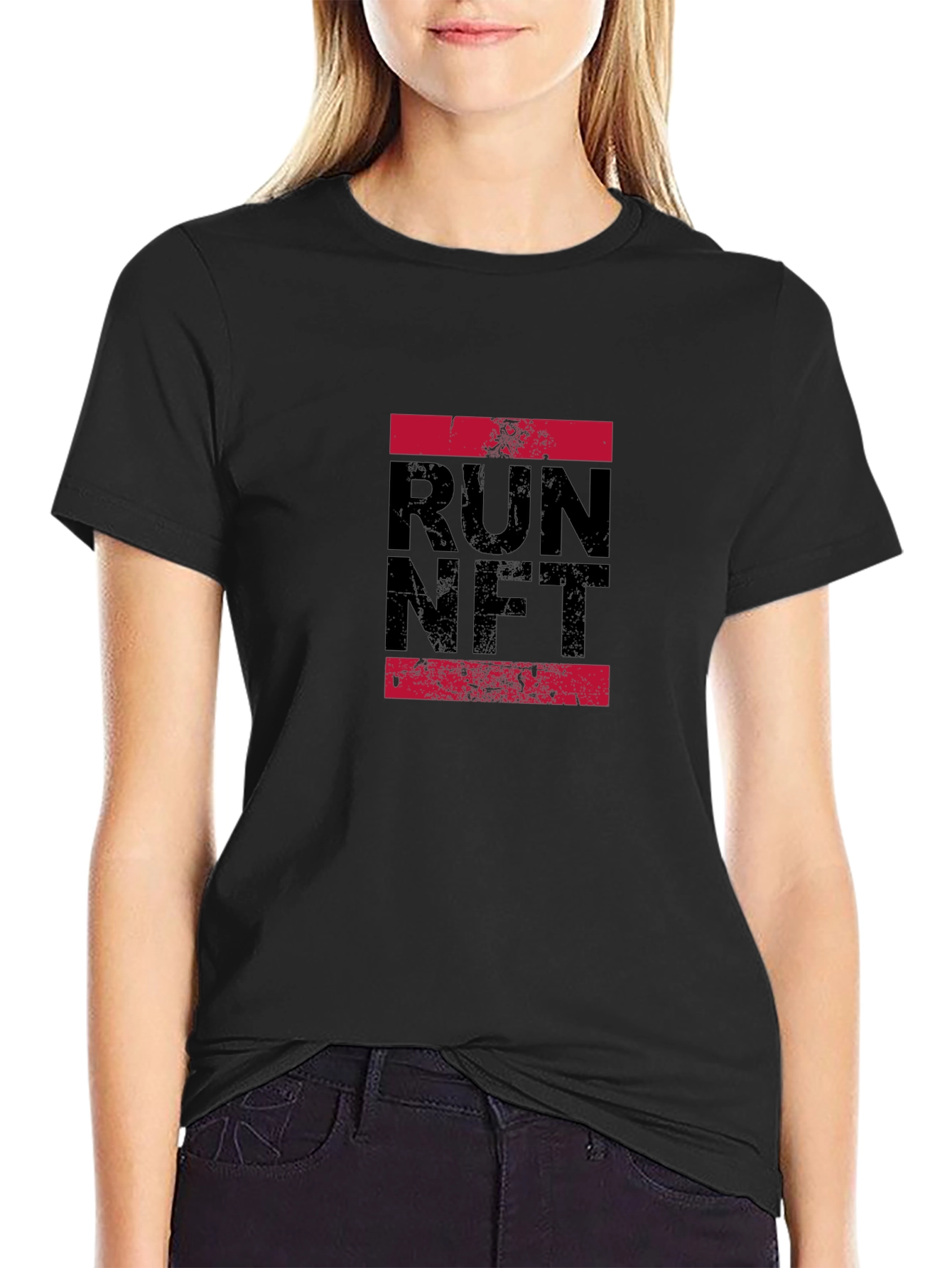 Run NFT Graphic Tee - Black Casual T-Shirt
