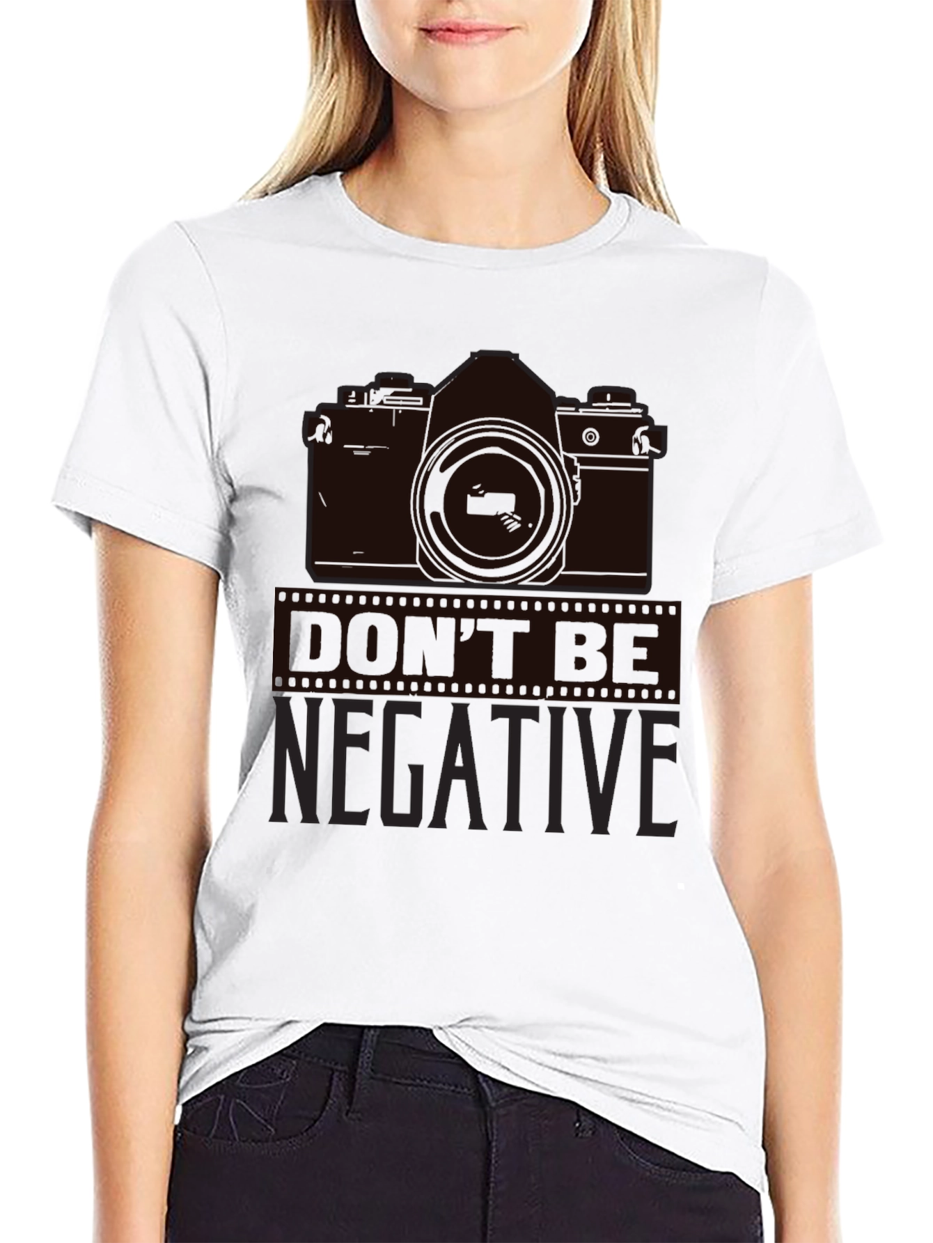 Dont Be Negative Camera Graphic T-Shirt