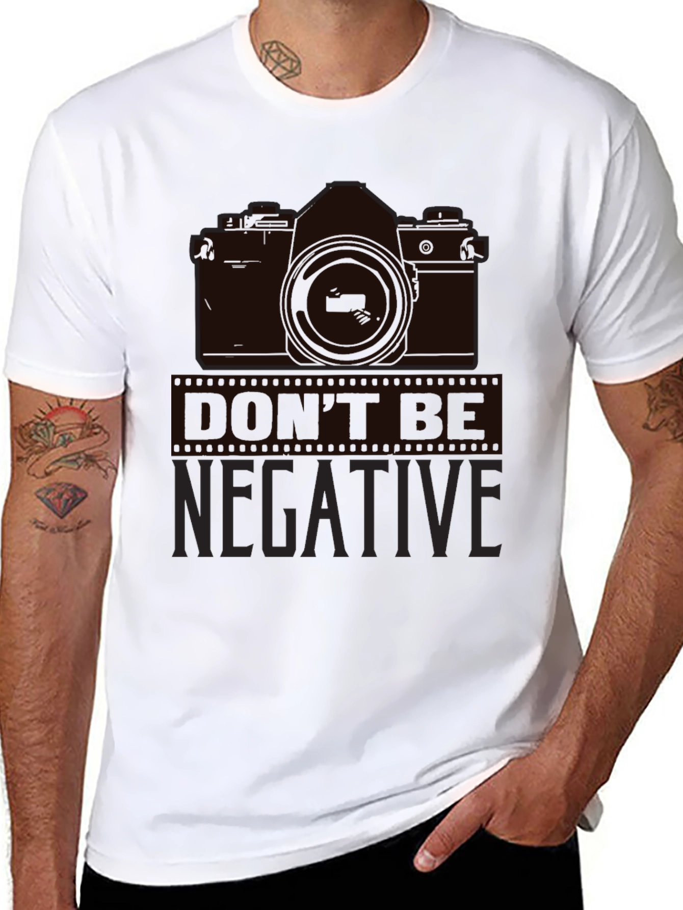 Dont Be Negative Camera Graphic T-Shirt