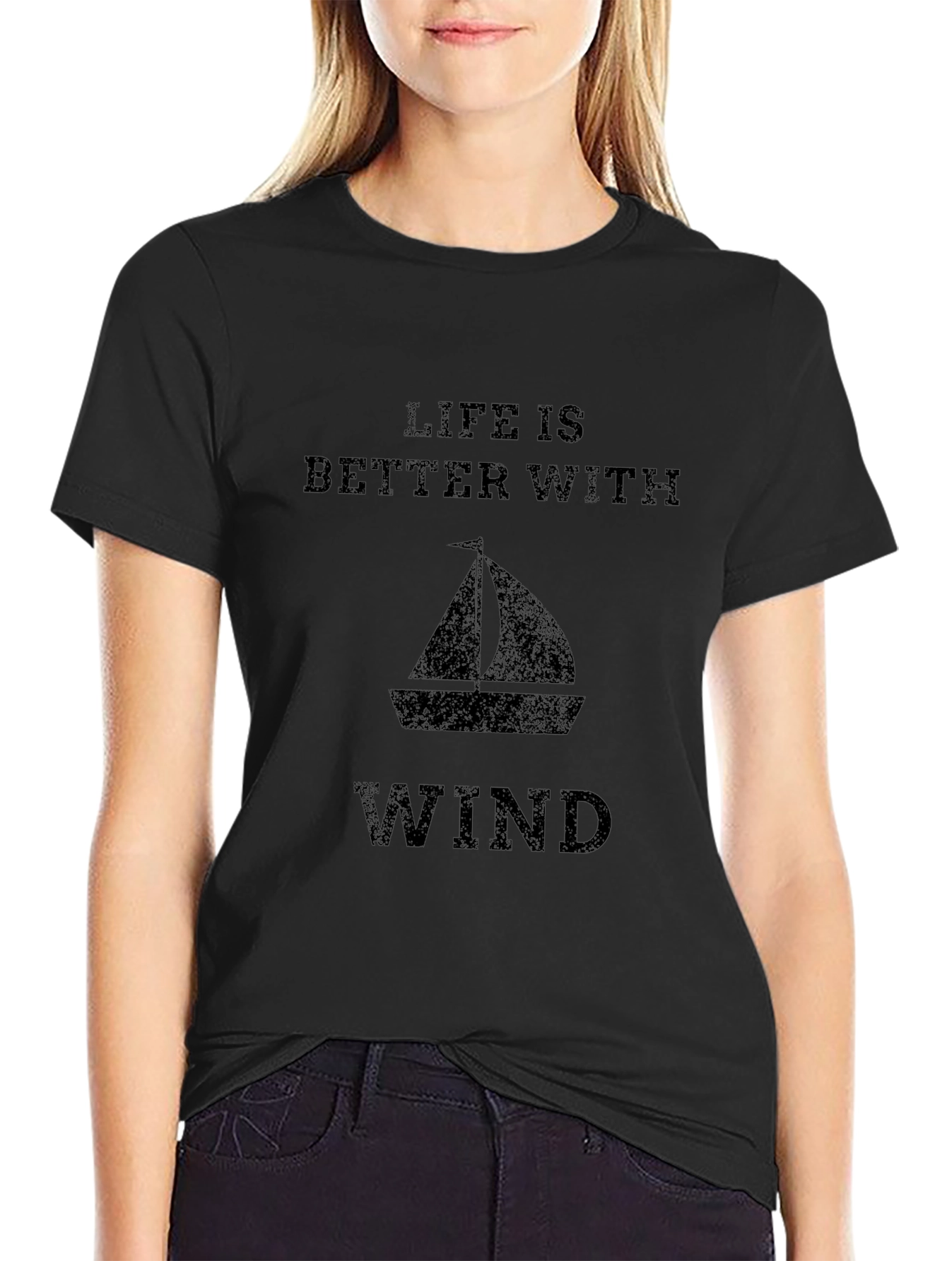 Life is Better With Wind Sailboat Graphic Tee