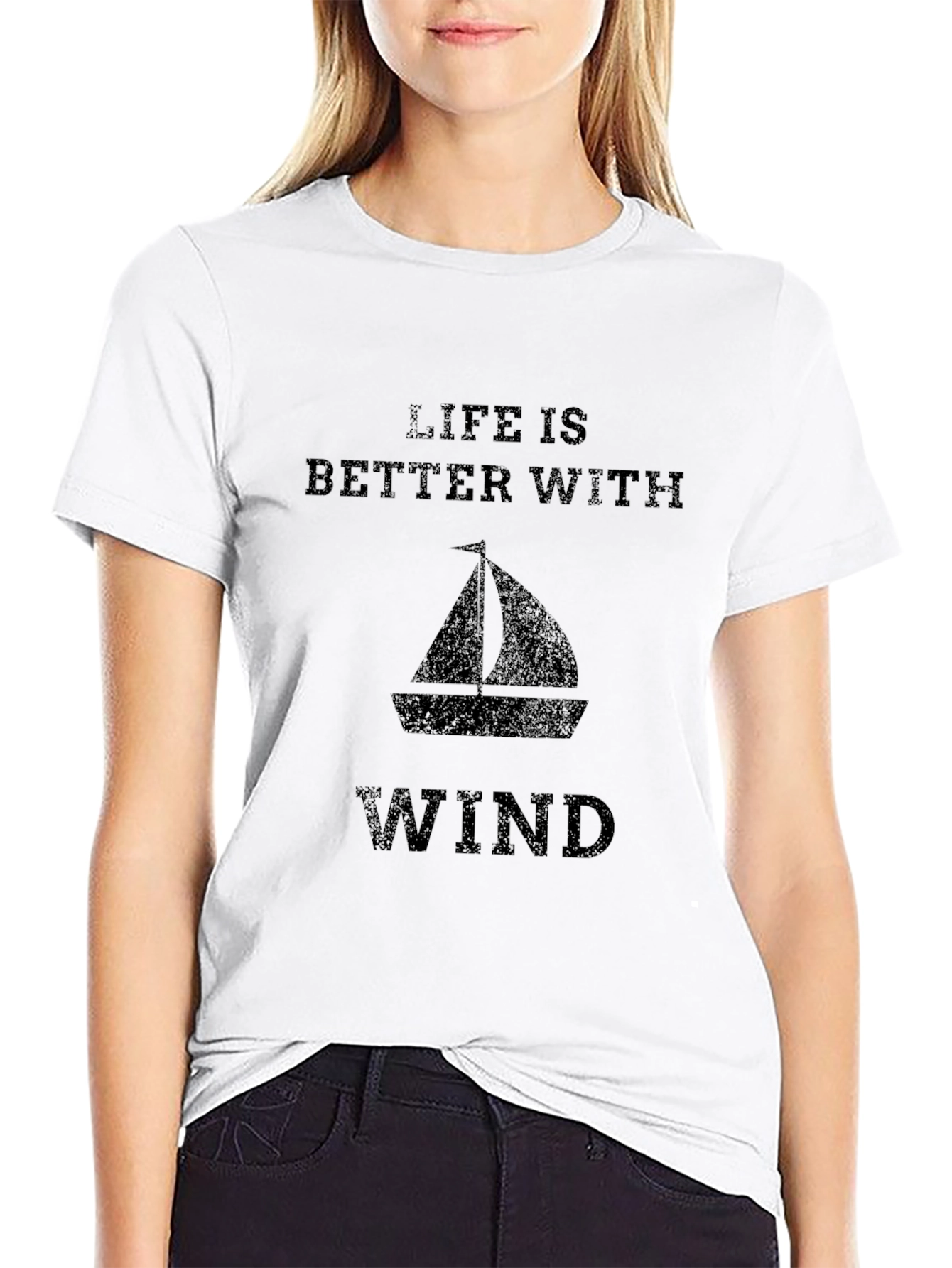 Life is Better With Wind Sailboat Graphic Tee