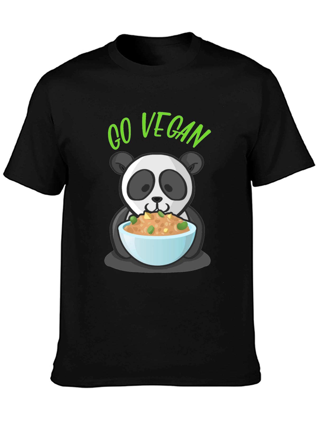 Go Vegan Panda Graphic T-Shirt