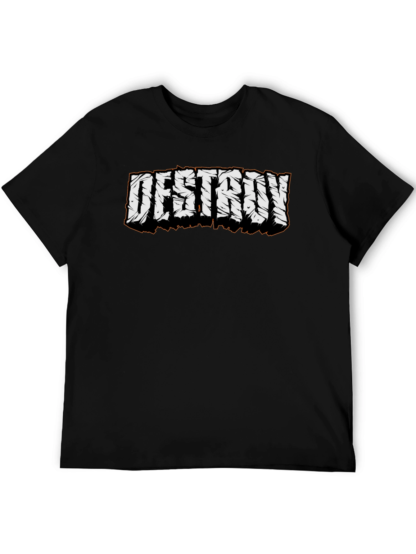 Destroy Graphic Tee - Black Cotton Casual T-Shirt