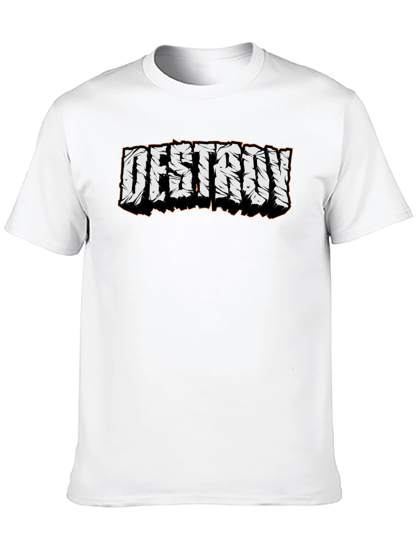 Destroy Graphic Tee - Black Cotton Casual T-Shirt
