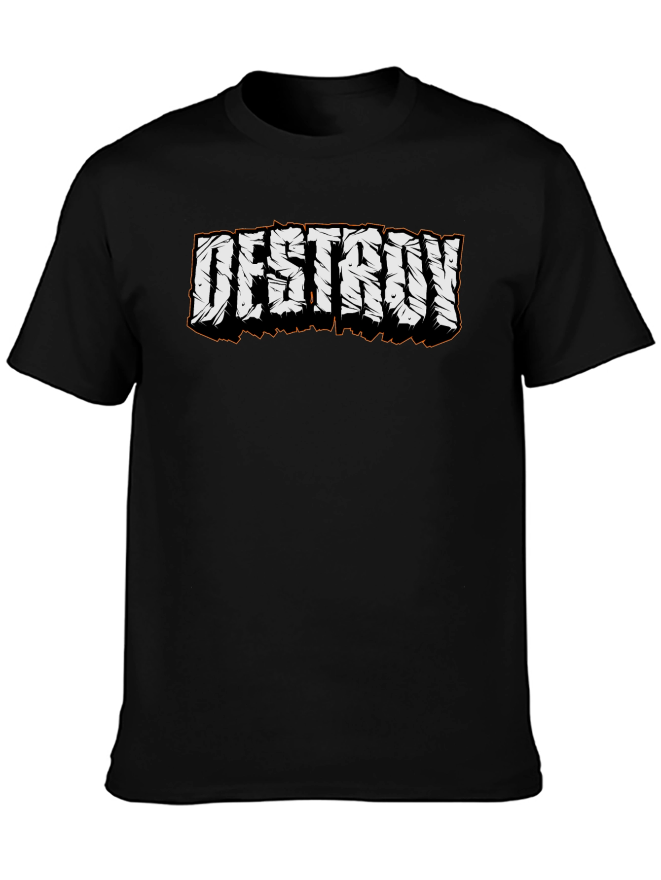 Destroy Graphic Tee - Black Cotton Casual T-Shirt