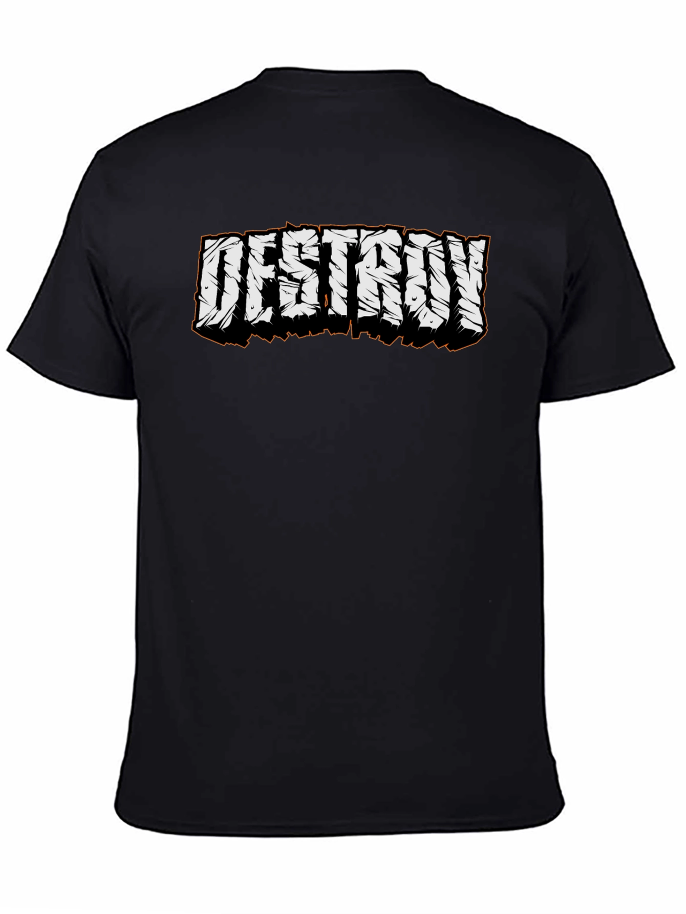 Destroy Graphic Tee - Black Cotton Casual T-Shirt