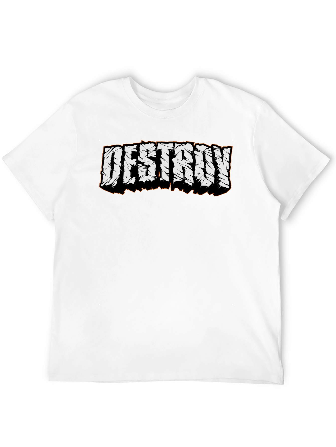 Destroy Graphic Tee - Black Cotton Casual T-Shirt