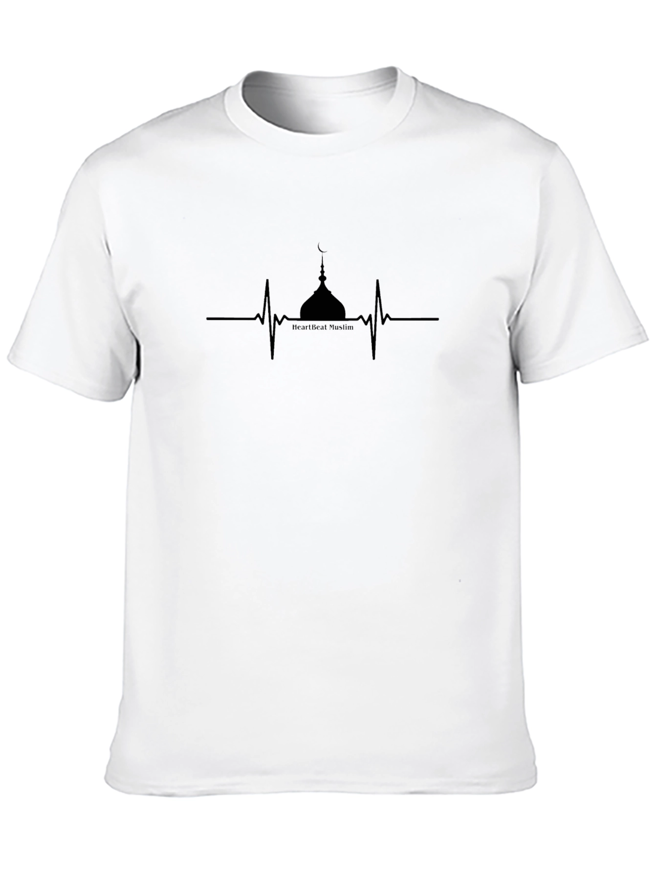 Heartbeat Muslim Mosque T-Shirt - Black