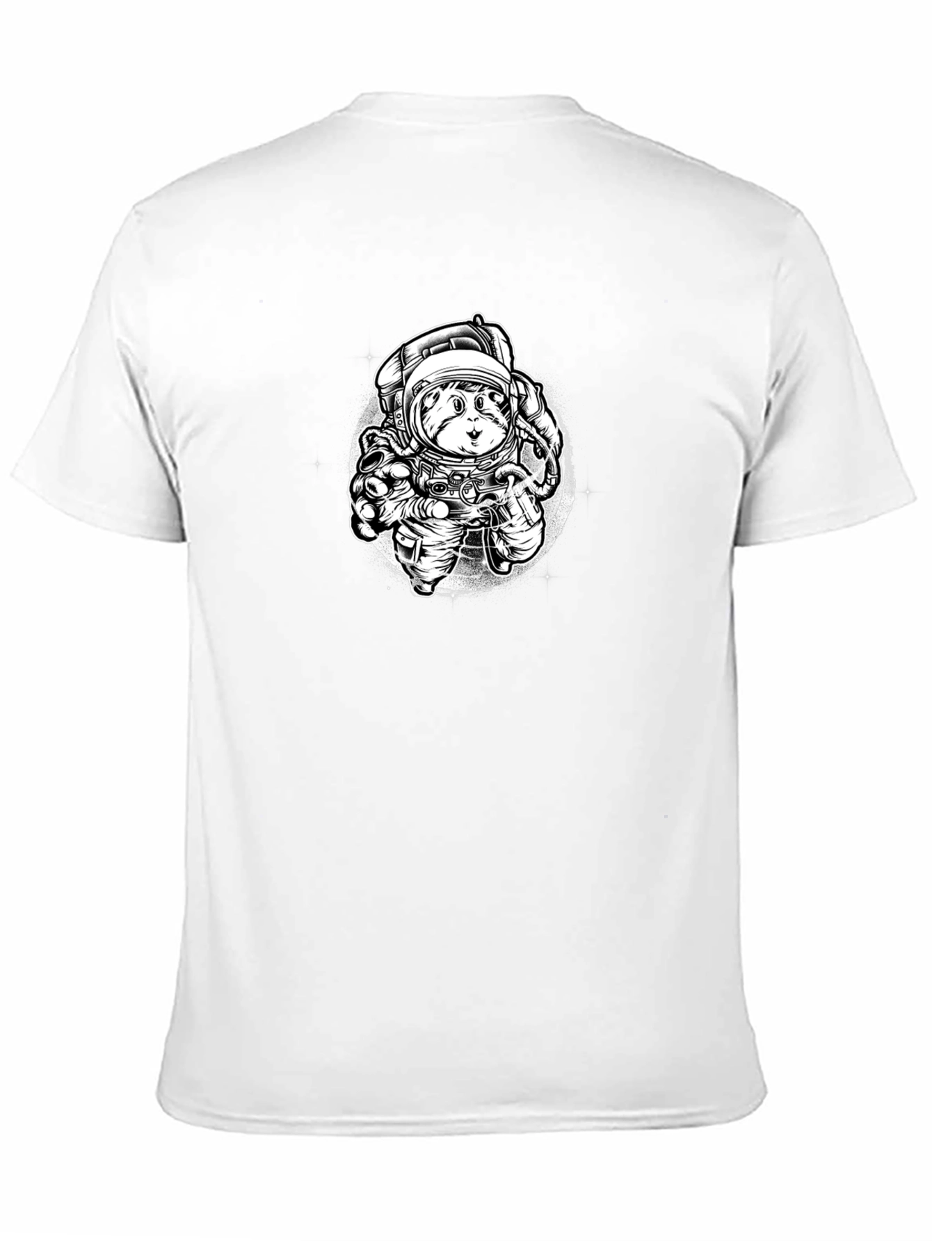 Astronaut Cat Graphic Tee - Black Cotton Blend