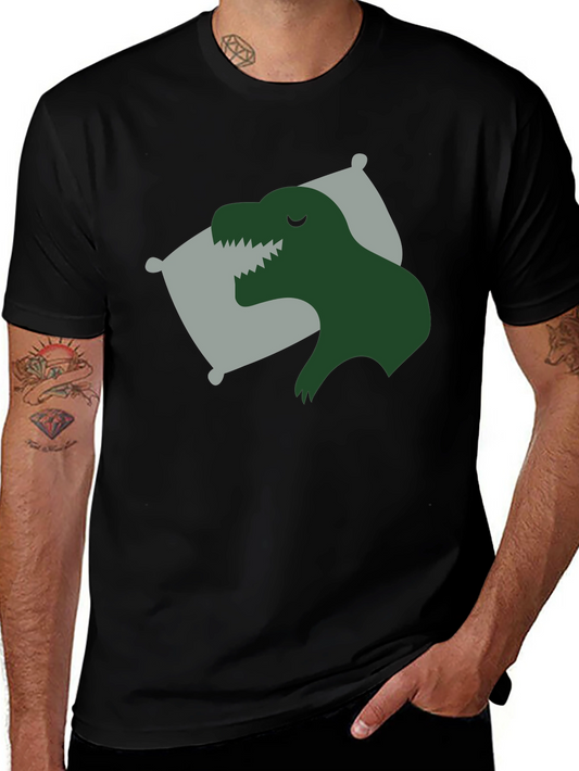 Sleeping Dino T-Shirt - Black Relaxed Fit