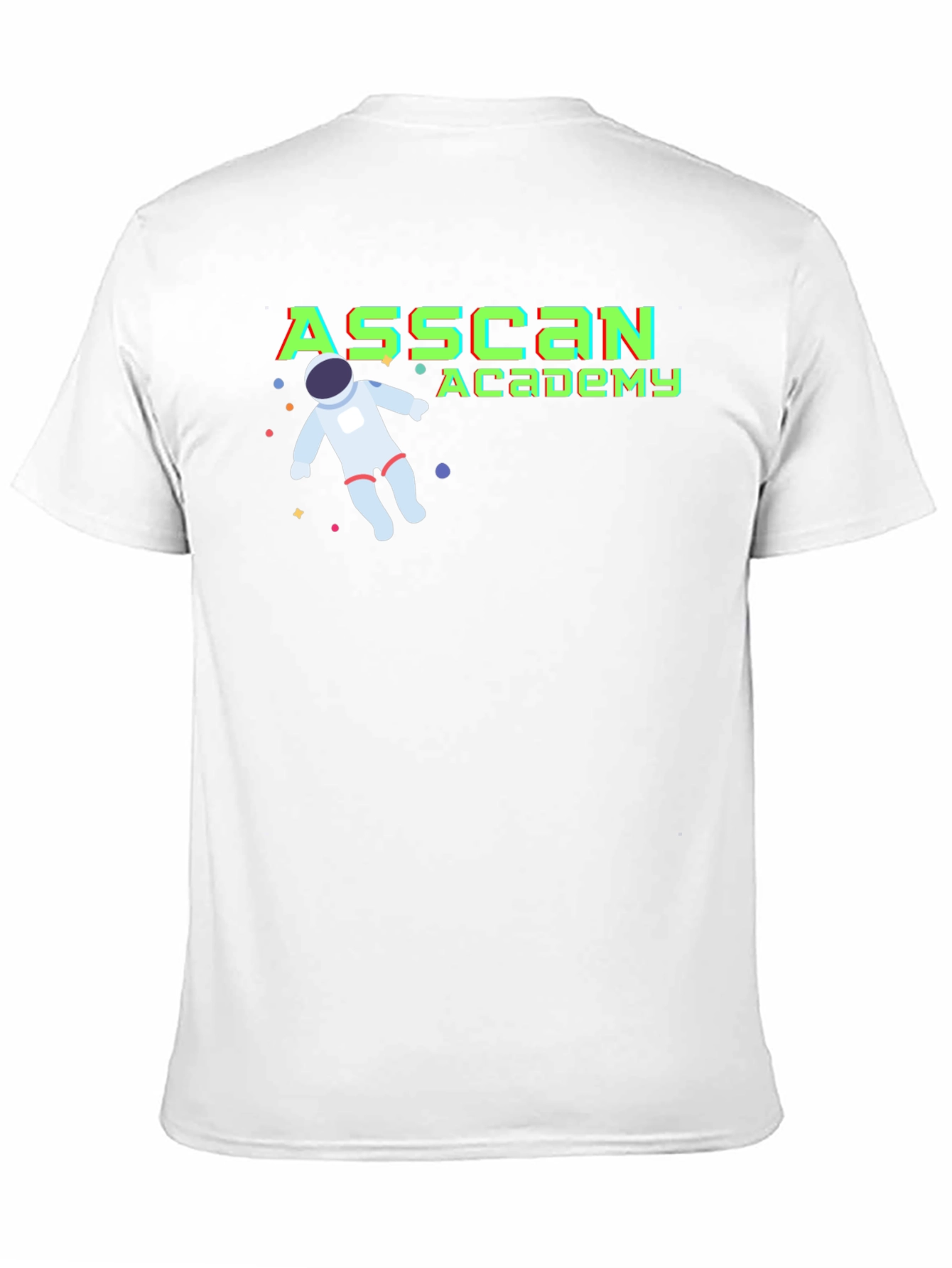 Asscan Academy Black T-Shirt with Astronaut Design