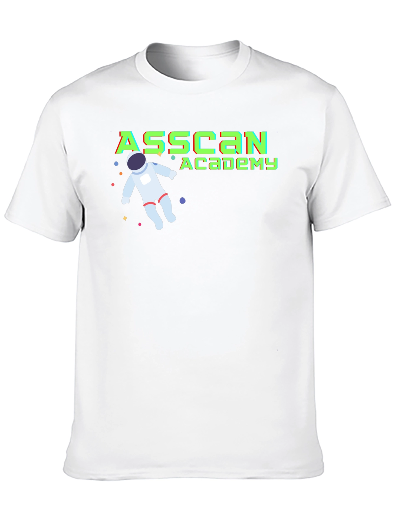 Asscan Academy Black T-Shirt with Astronaut Design