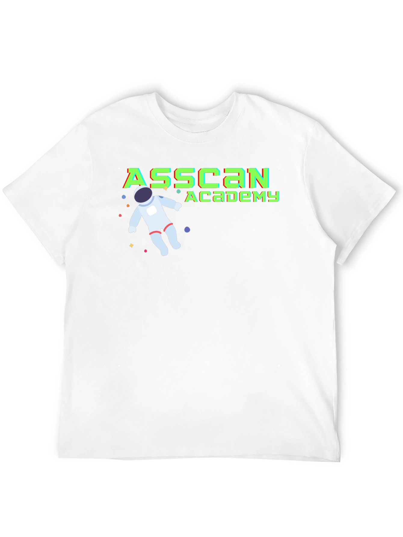 Asscan Academy Black T-Shirt with Astronaut Design