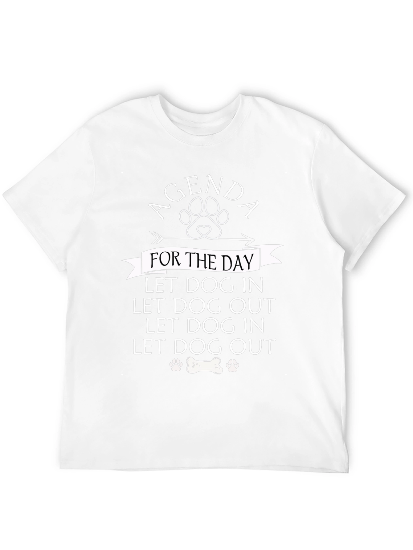 Agenda Dog In Out T-Shirt Funny Dog Lover Tee