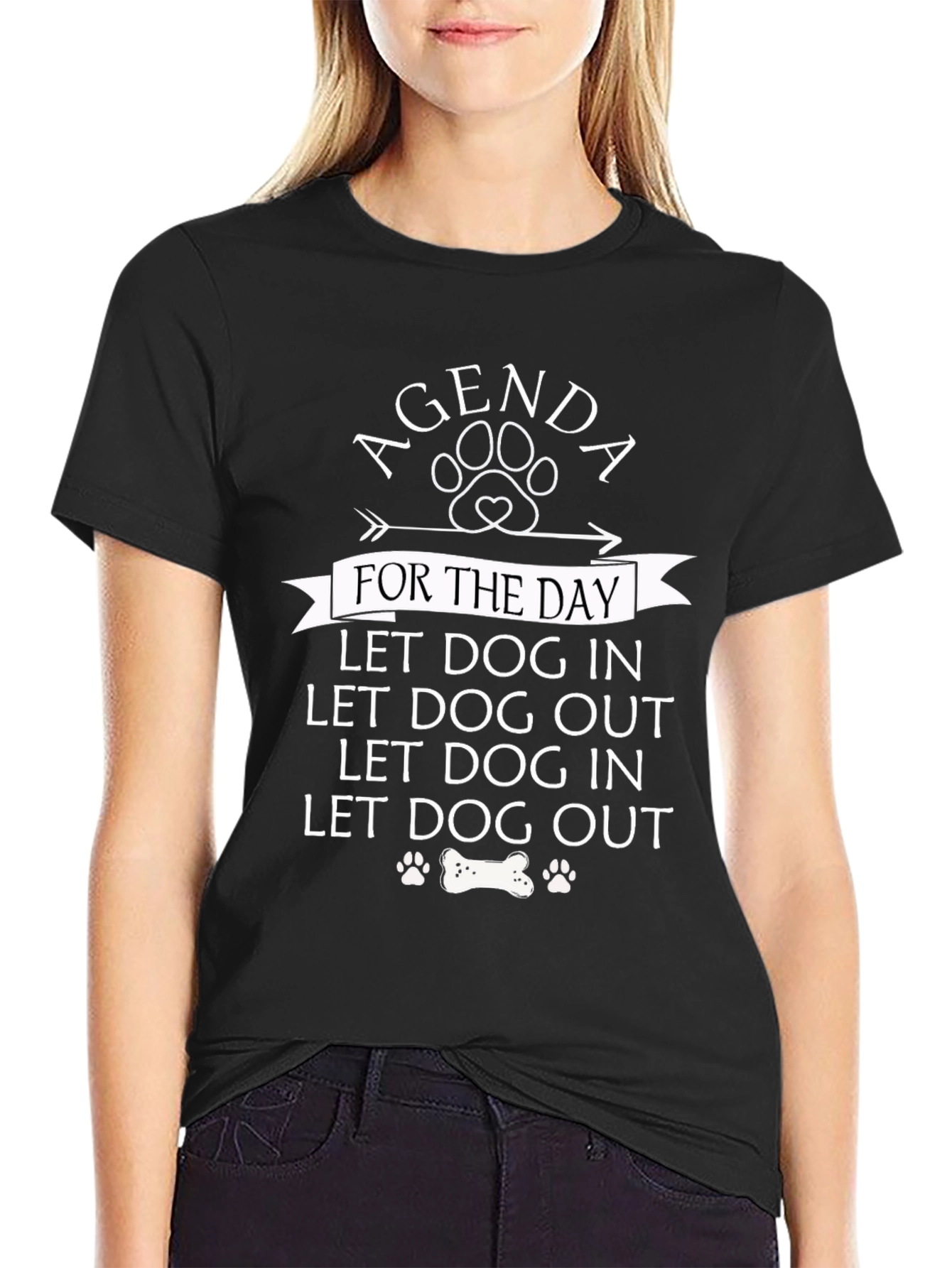 Agenda Dog In Out T-Shirt Funny Dog Lover Tee