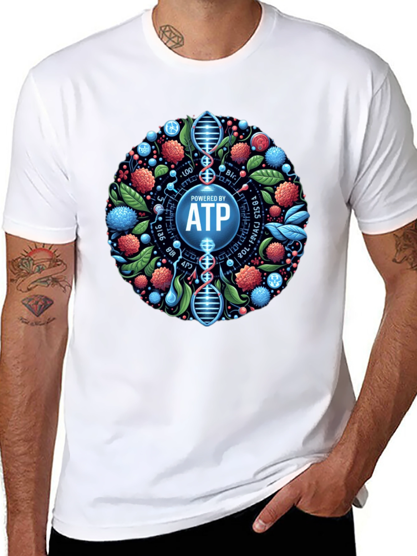 Powered By ATP Graphic T-Shirt - Science Design