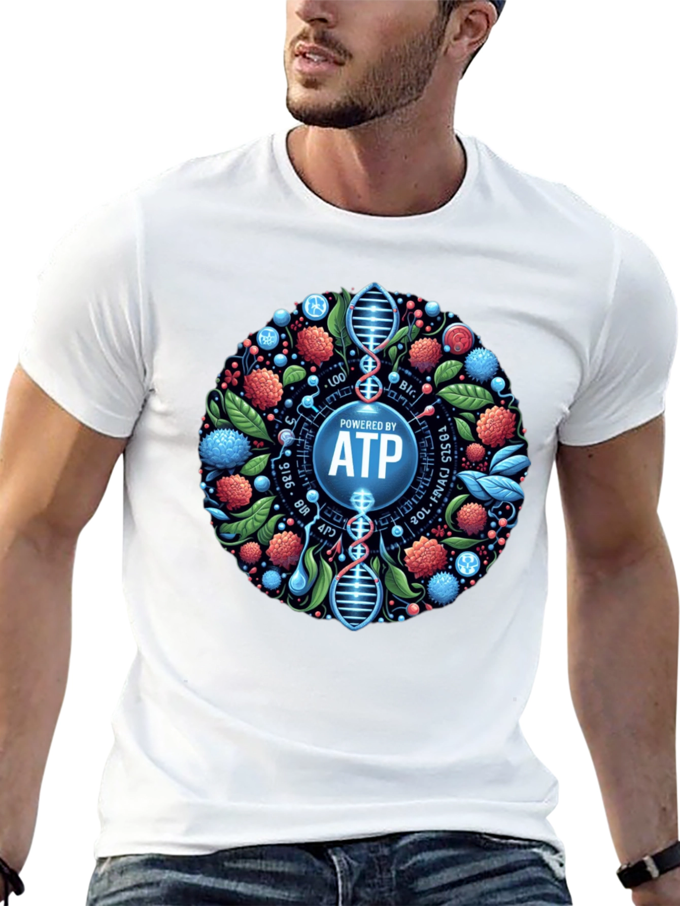 Powered By ATP Graphic T-Shirt - Science Design