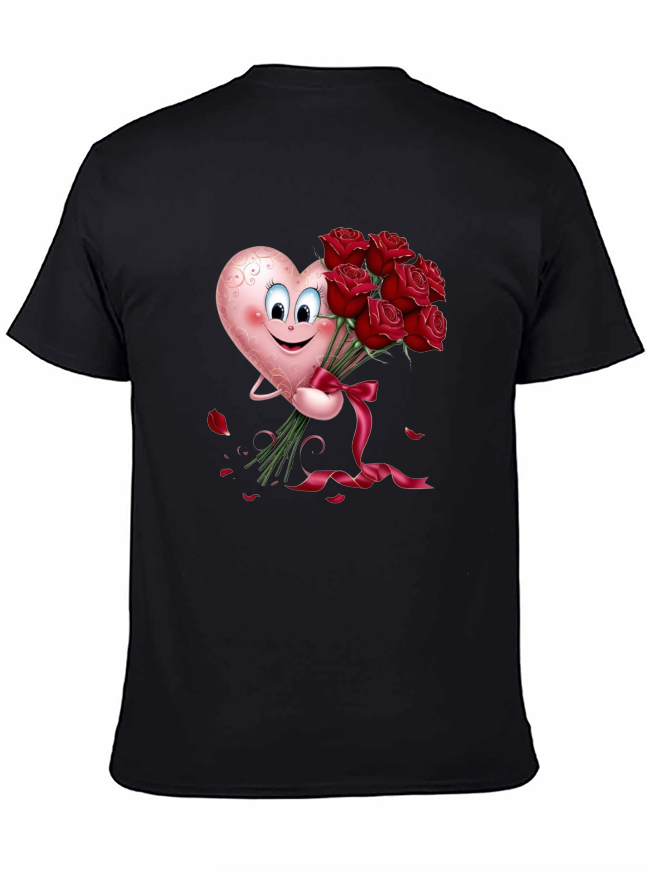 Heart & Roses Graphic Tee - Black
