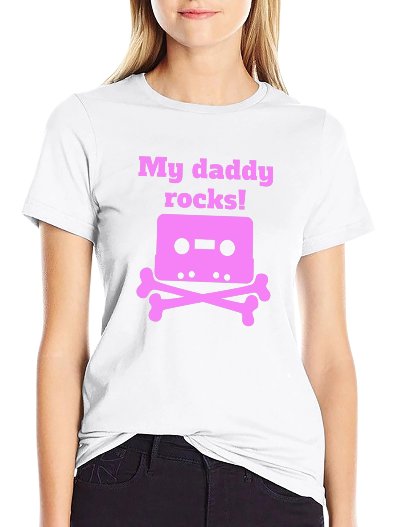 My Daddy Rocks! Cassette Skull T-Shirt