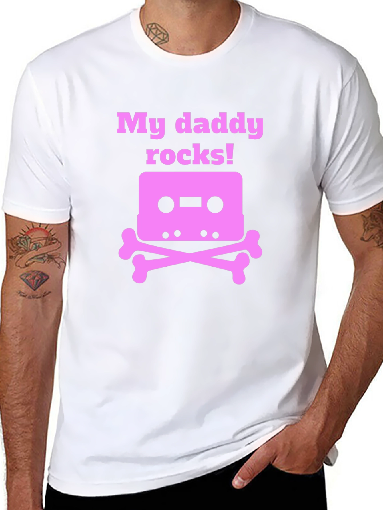 My Daddy Rocks! Cassette Skull T-Shirt