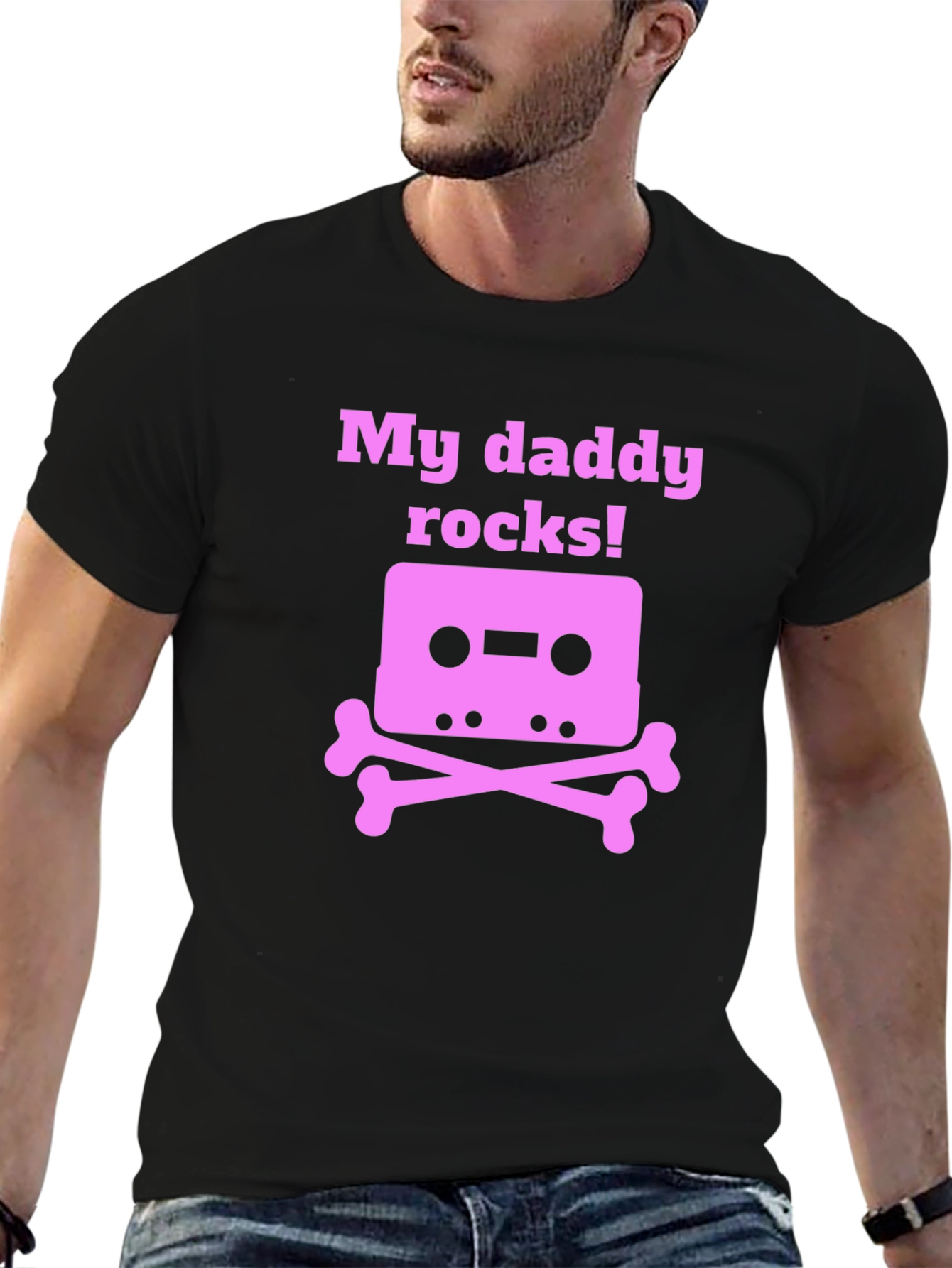 My Daddy Rocks! Cassette Skull T-Shirt
