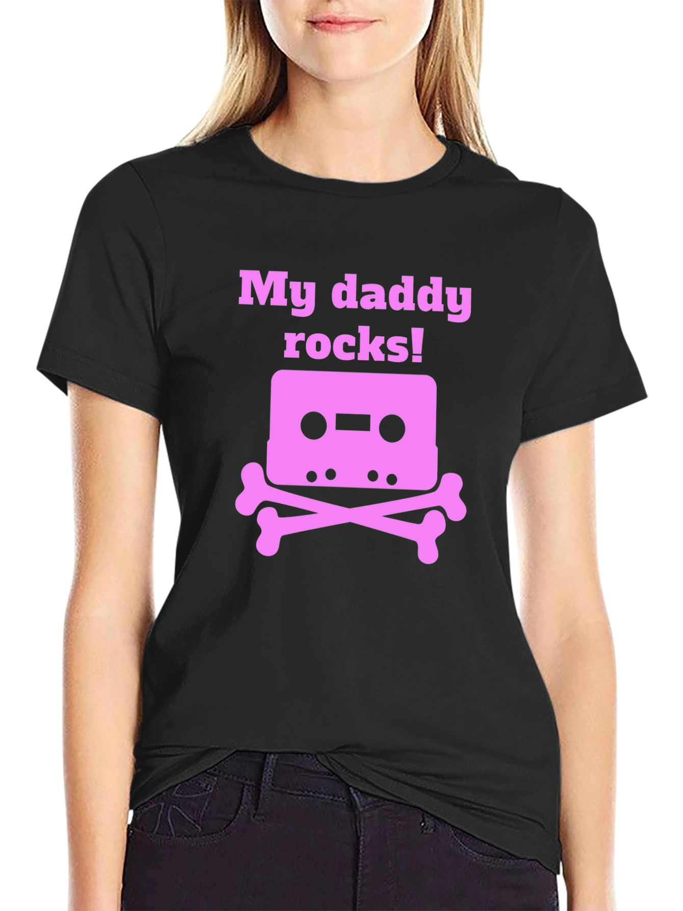 My Daddy Rocks! Cassette Skull T-Shirt