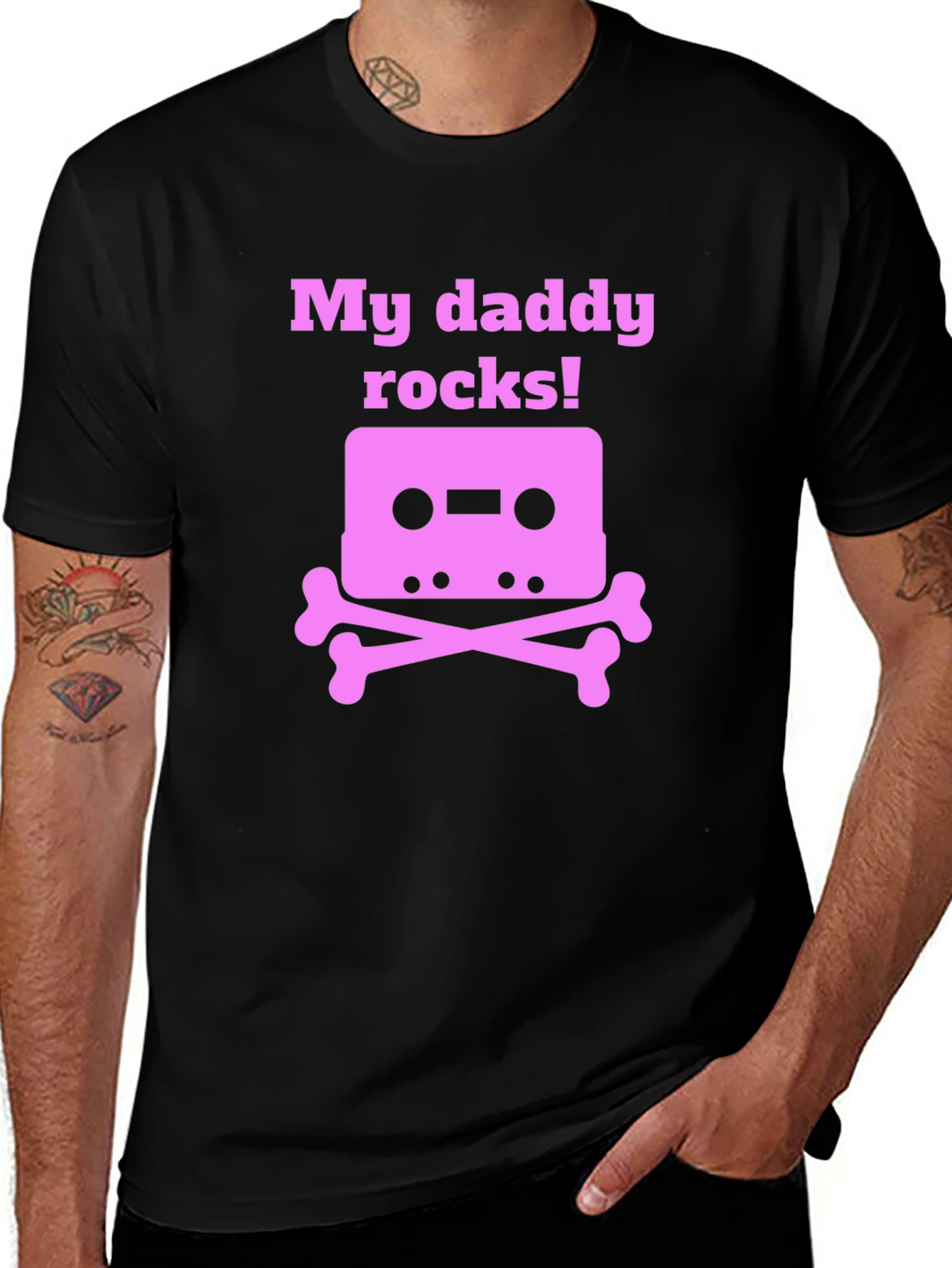 My Daddy Rocks! Cassette Skull T-Shirt