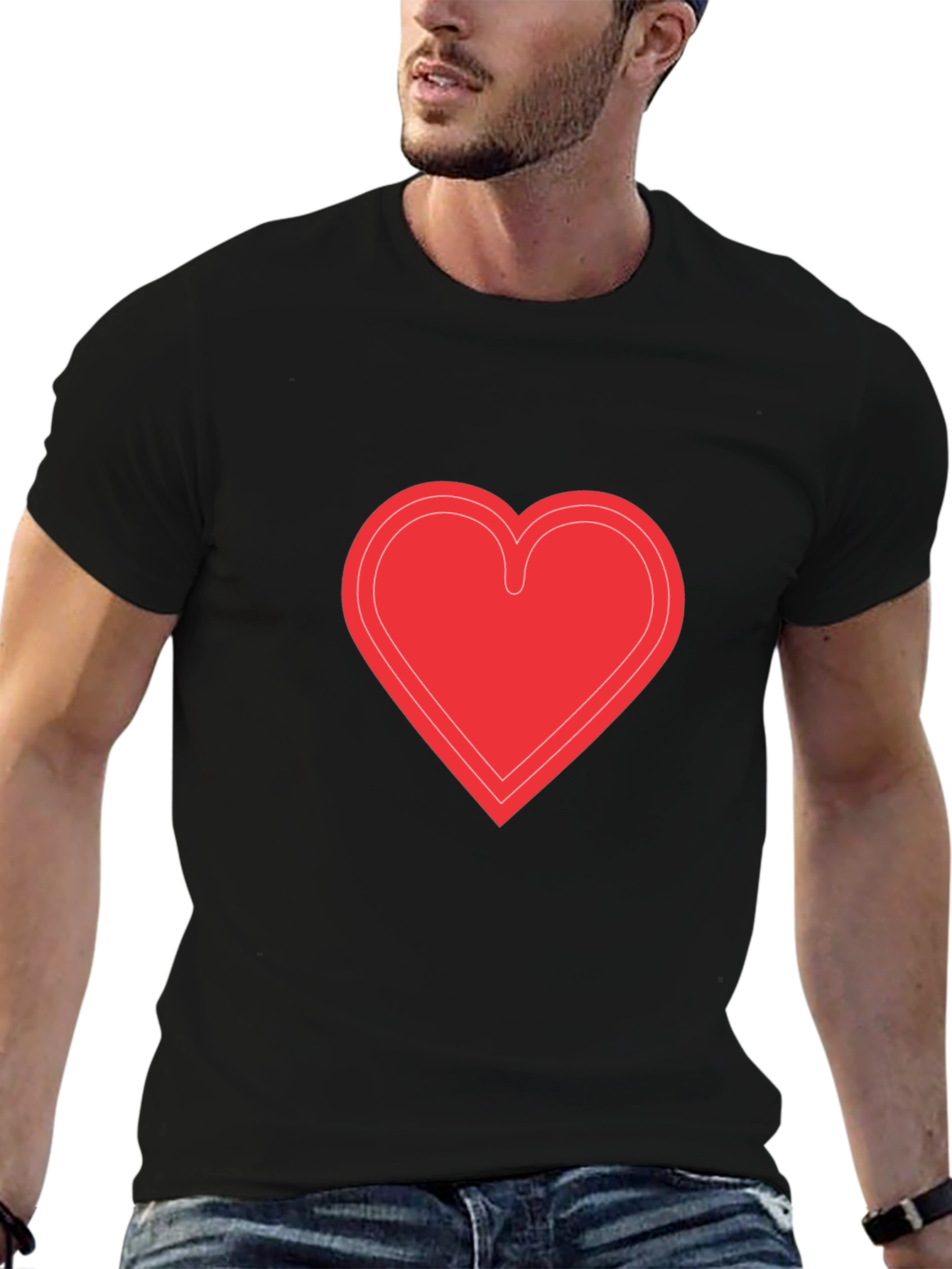 Heart Graphic Black T-Shirt - Stylish & Trendy