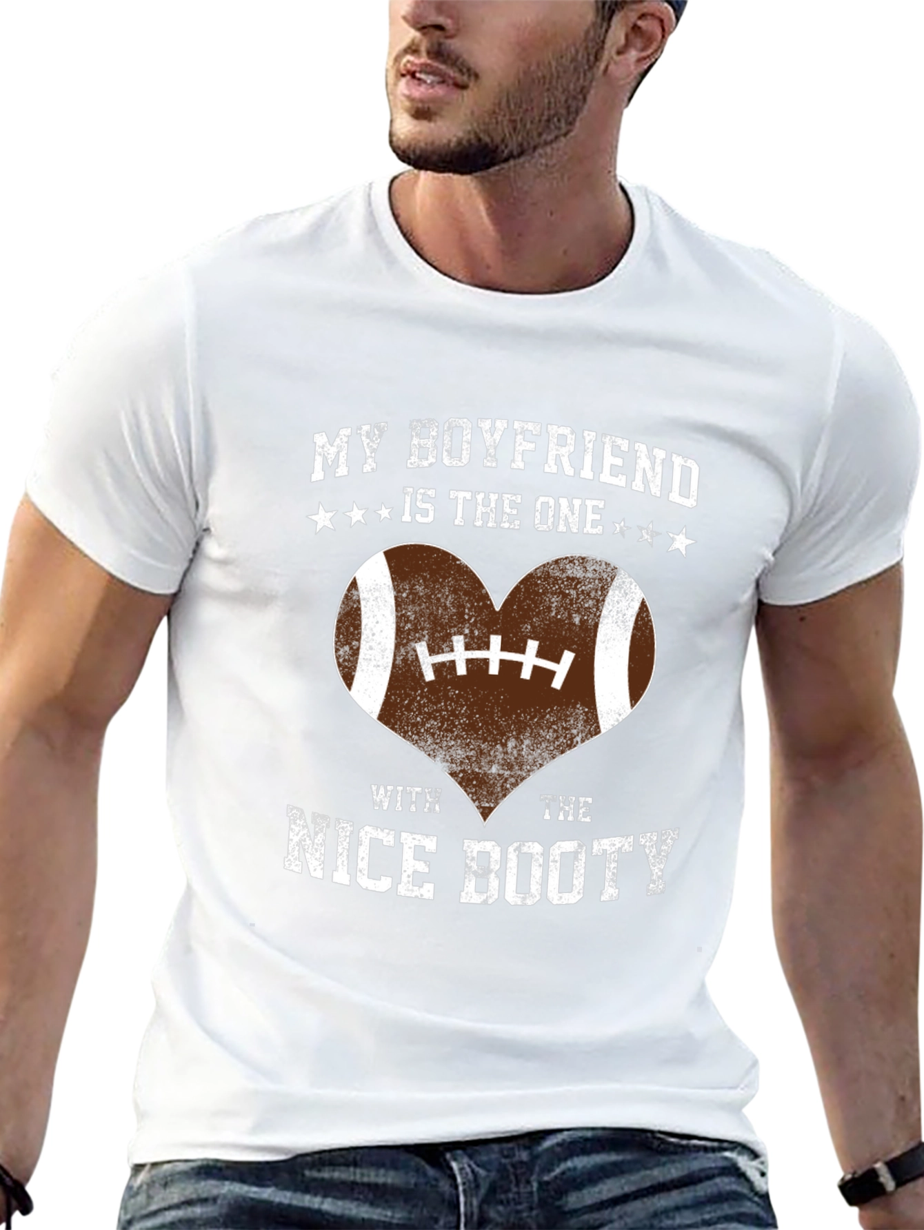 Boyfriend Nice Booty Football Heart T-Shirt