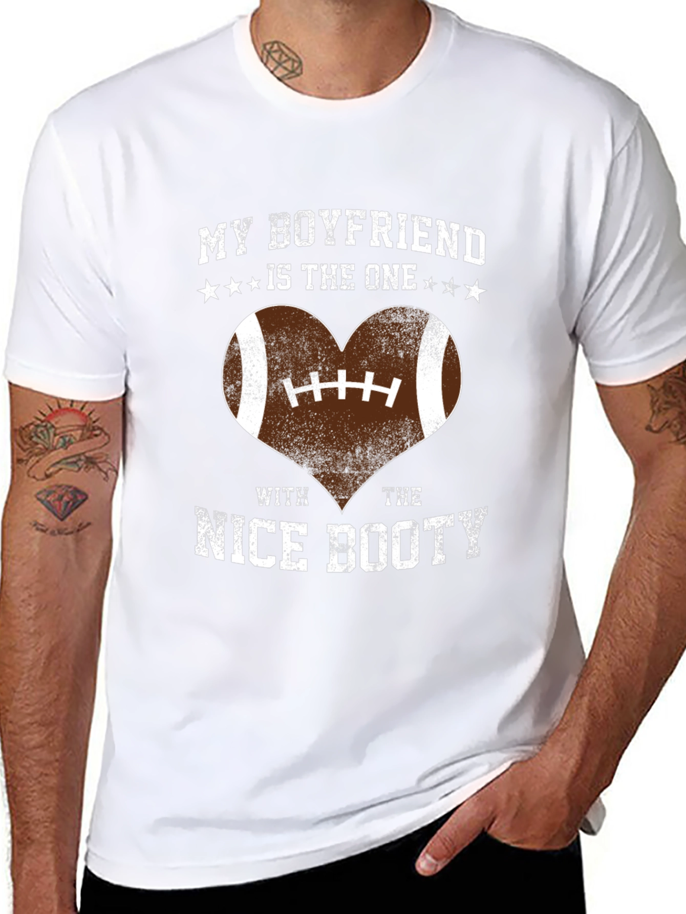 Boyfriend Nice Booty Football Heart T-Shirt