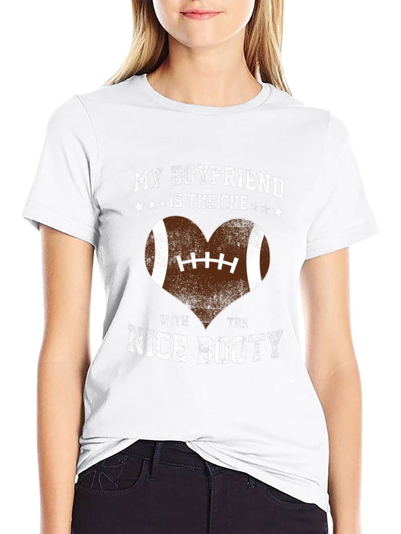 Boyfriend Nice Booty Football Heart T-Shirt