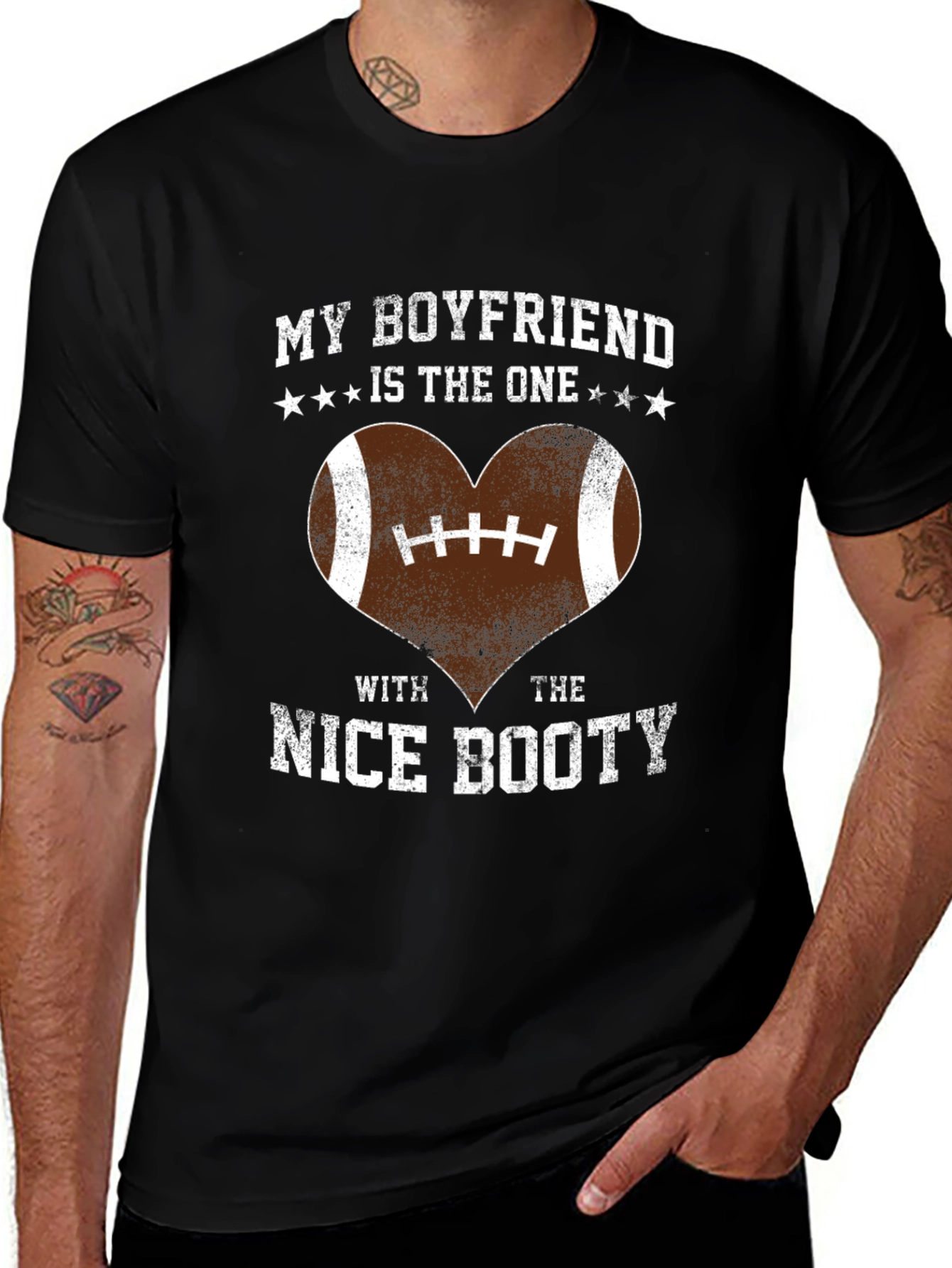 Boyfriend Nice Booty Football Heart T-Shirt