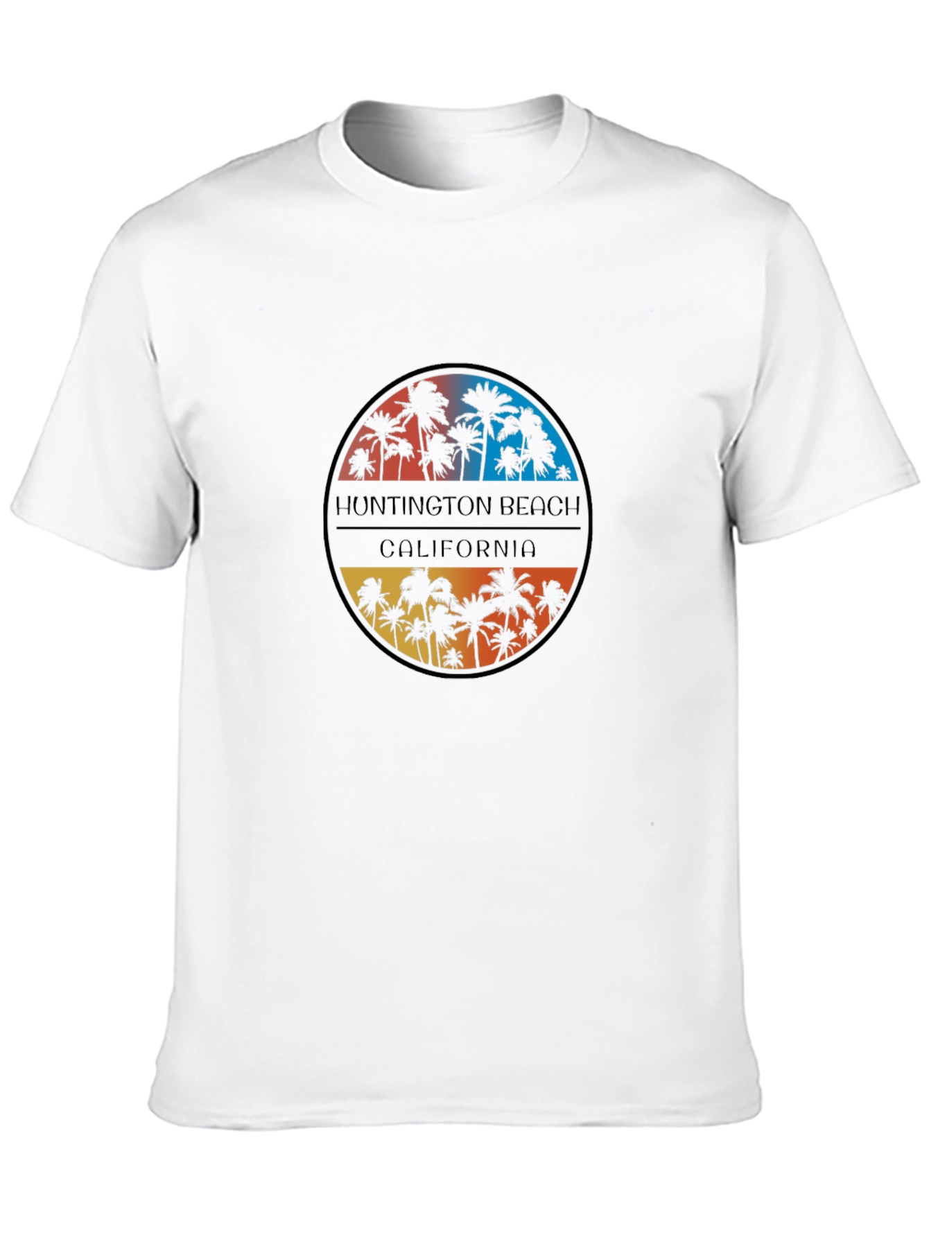 Huntington Beach California Palm Tree Graphic T-Shirt