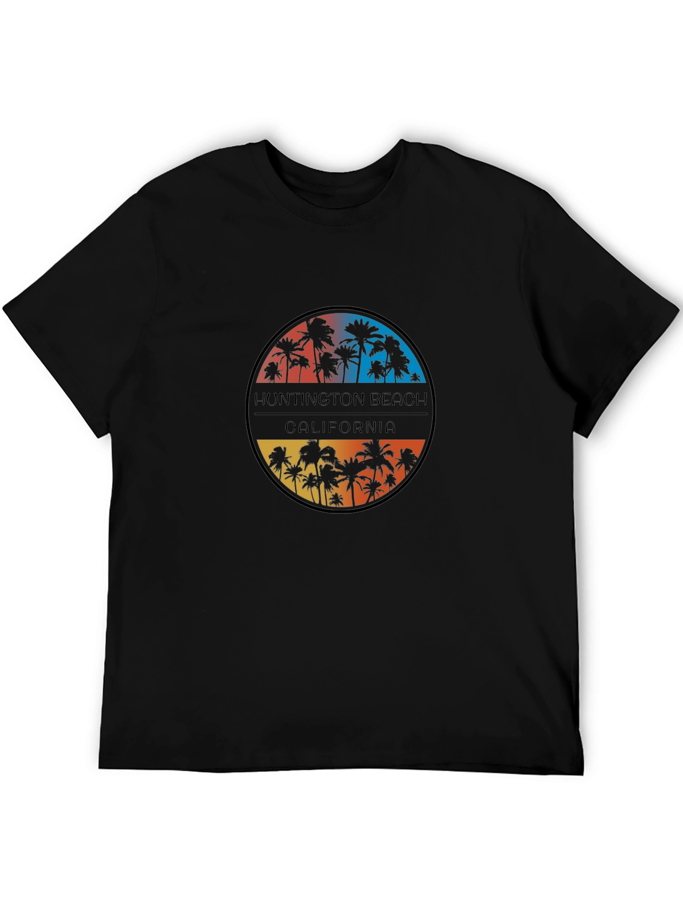 Huntington Beach California Palm Tree Graphic T-Shirt