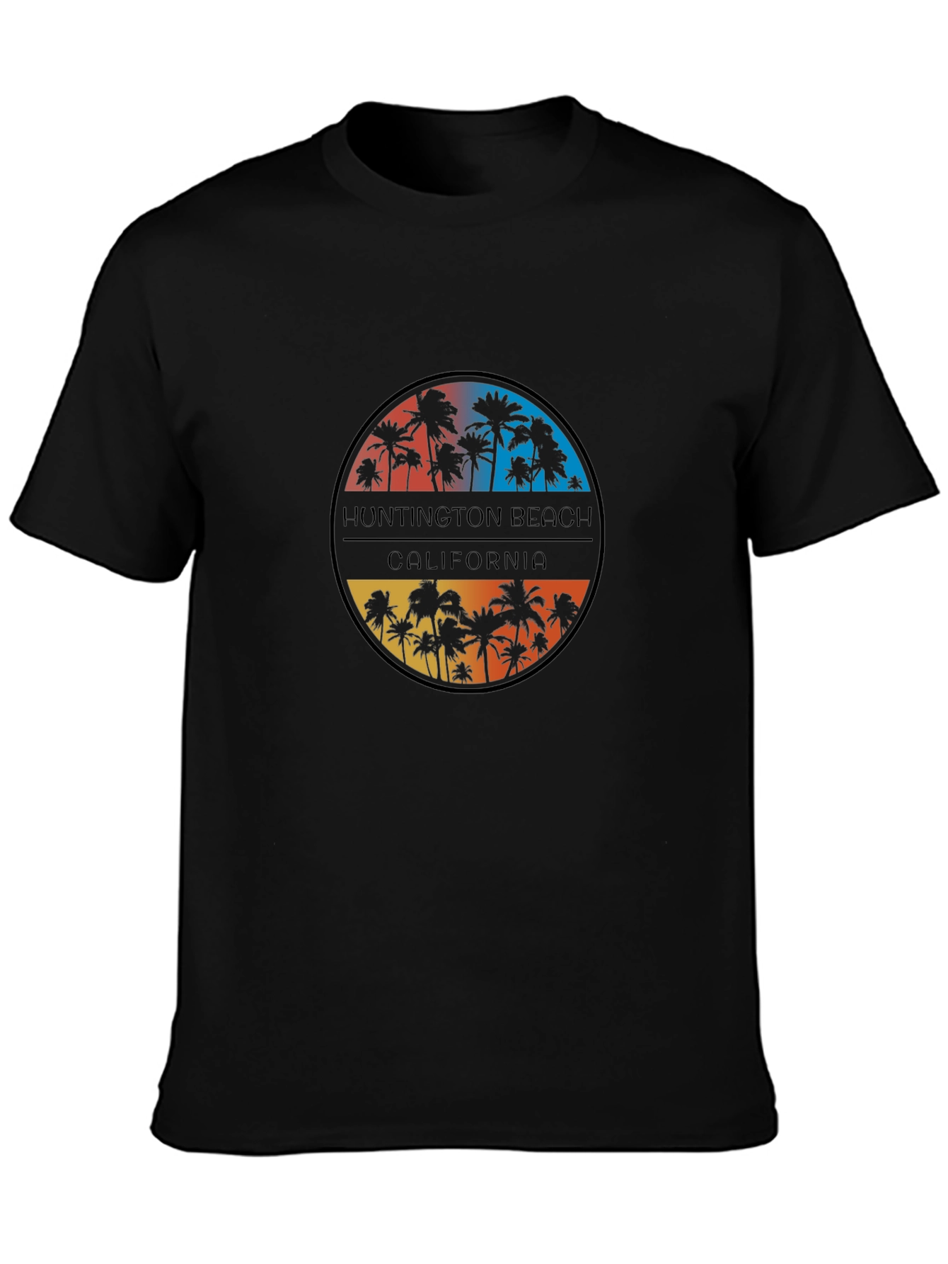 Huntington Beach California Palm Tree Graphic T-Shirt