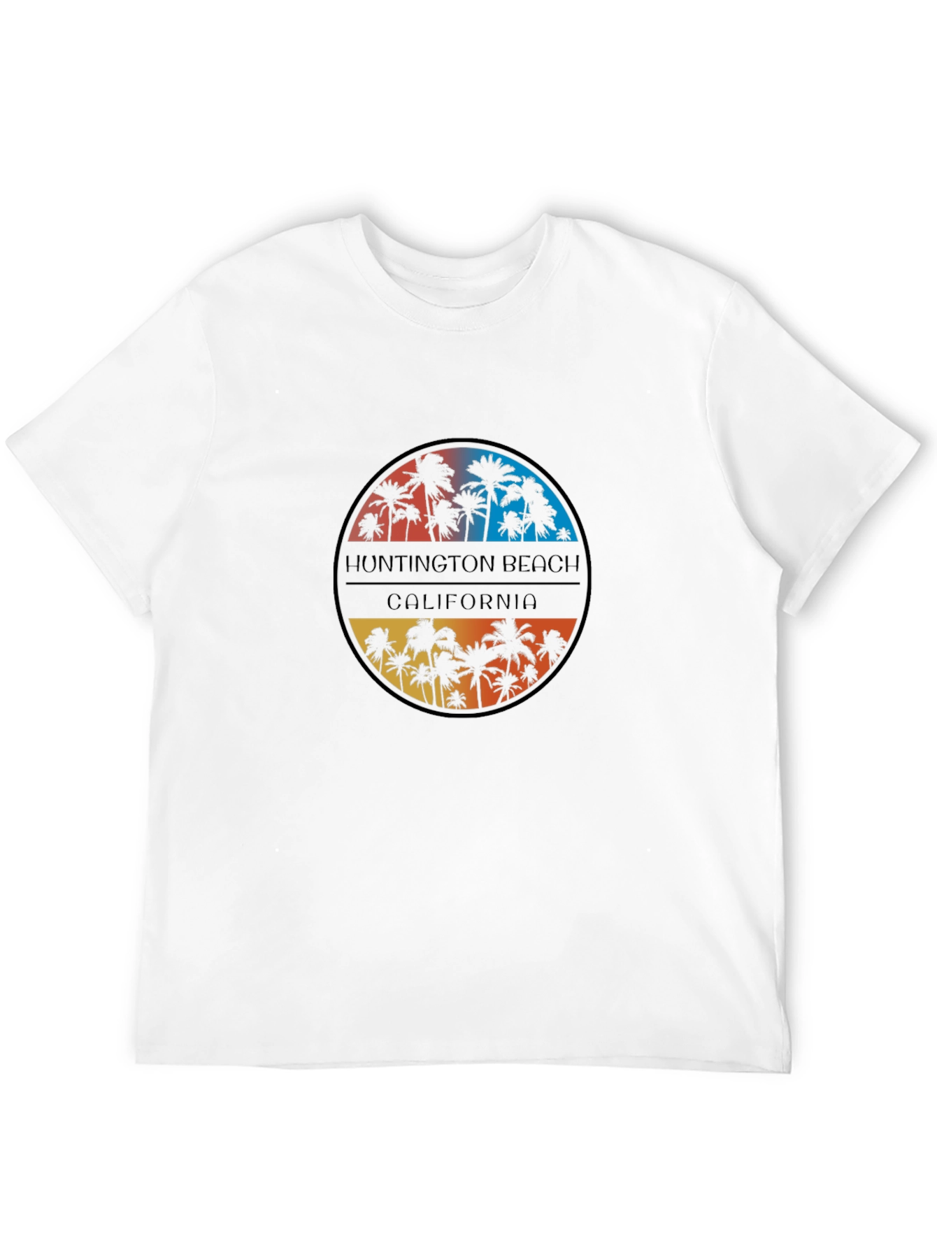 Huntington Beach California Palm Tree Graphic T-Shirt