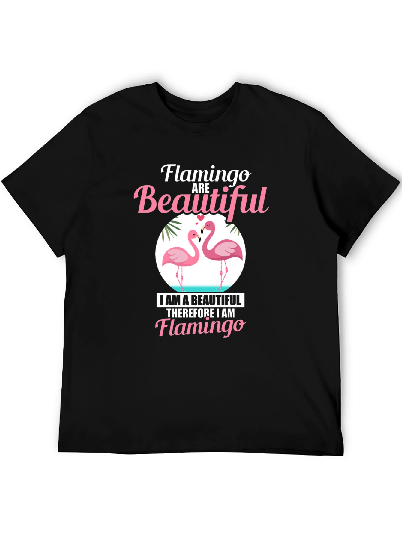 Flamingo Beautiful Black Graphic Tee