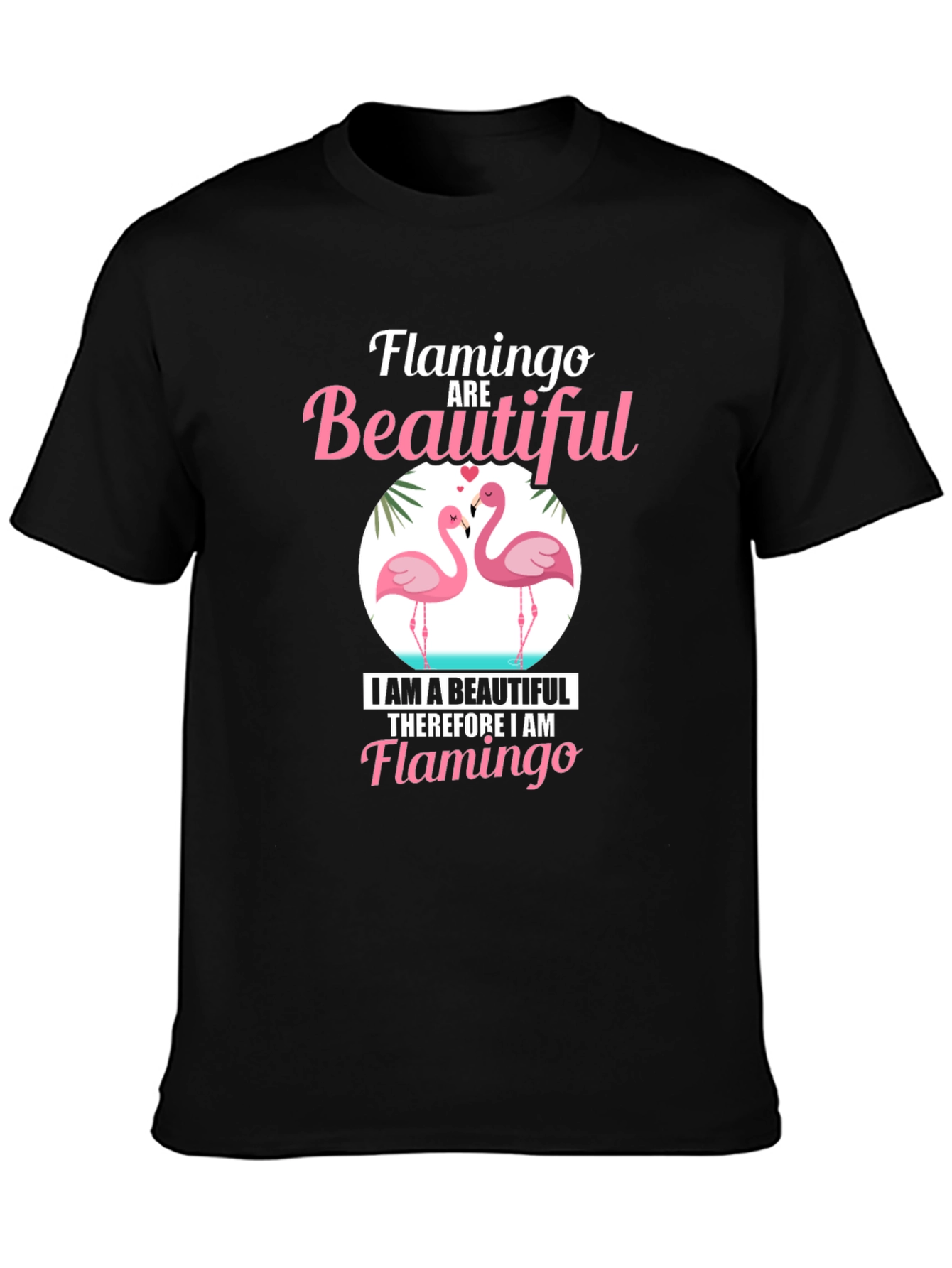 Flamingo Beautiful Black Graphic Tee