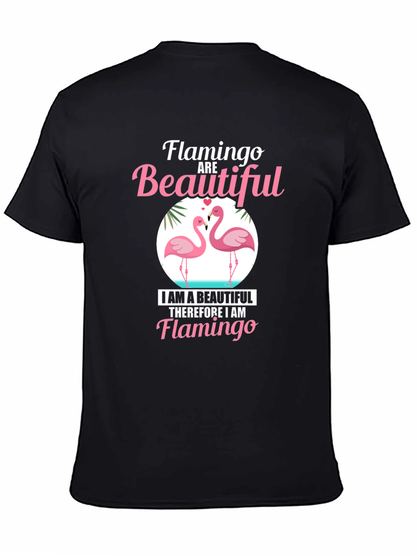 Flamingo Beautiful Black Graphic Tee