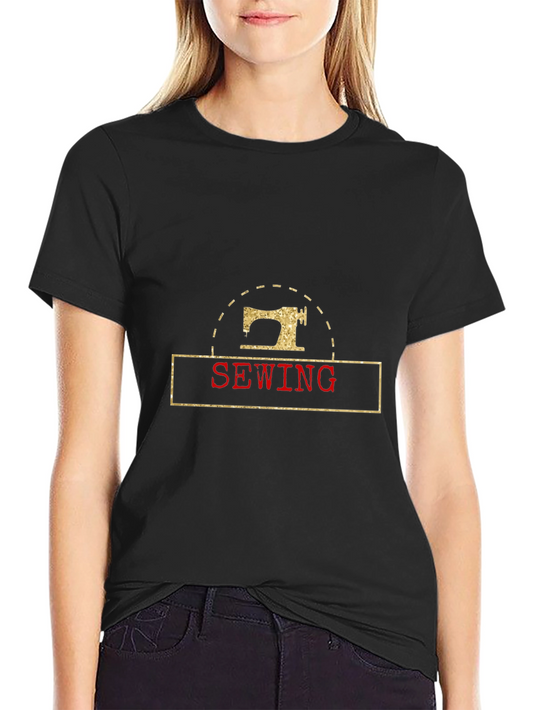 Sewing Machine Graphic Black T-Shirt