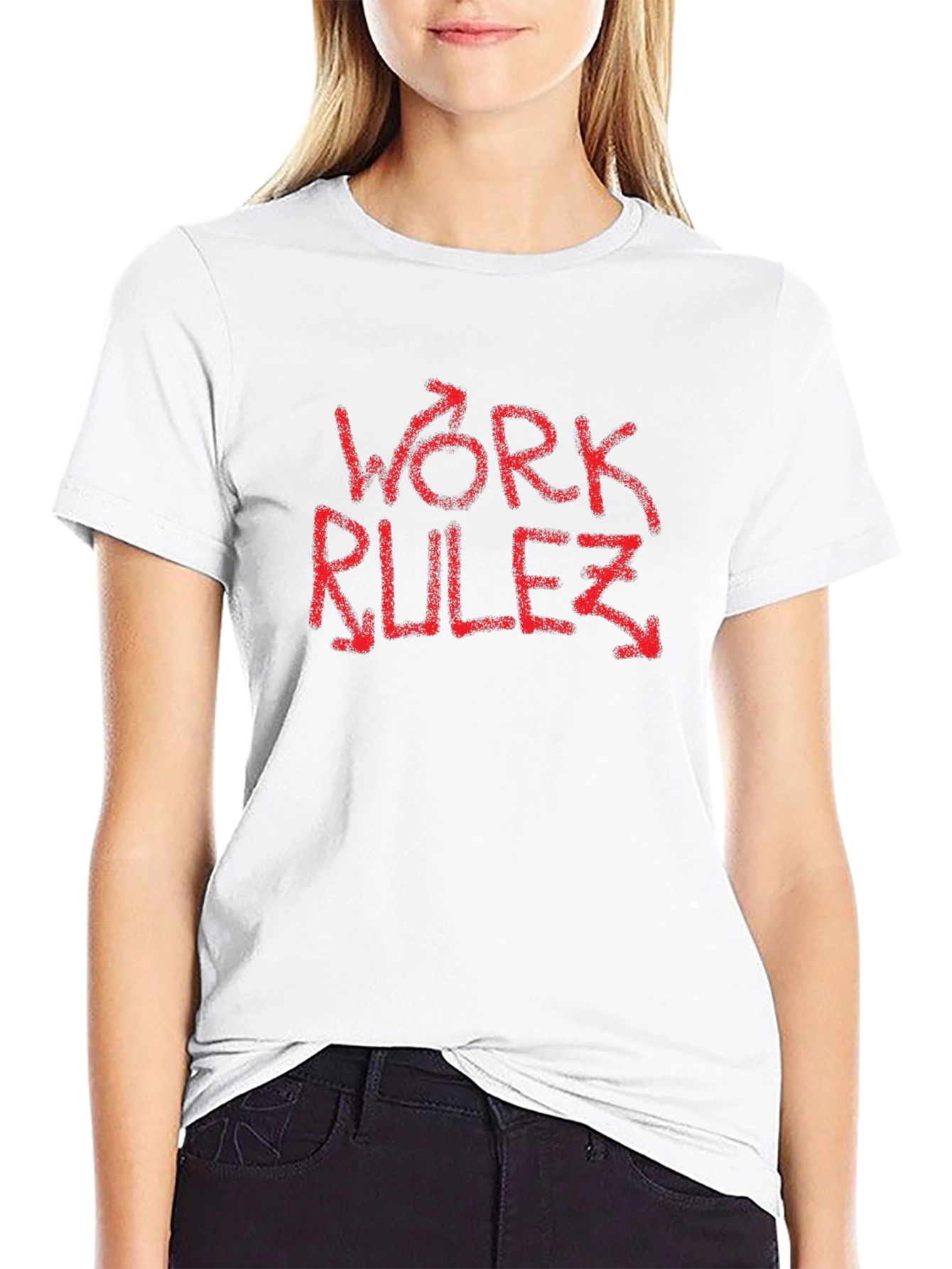 Work Rulez T-Shirt - Red Graphic Tee