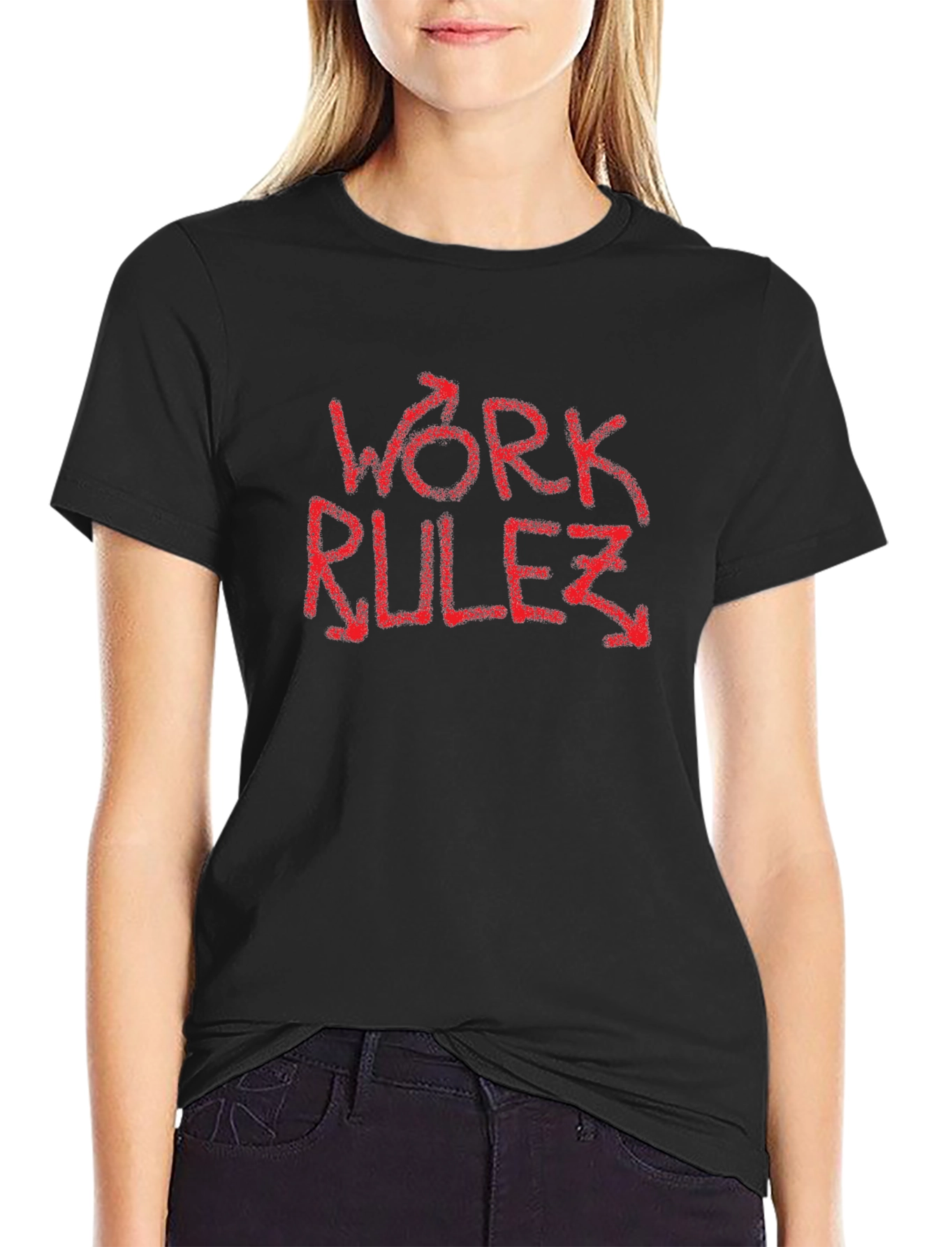 Work Rulez T-Shirt - Red Graphic Tee