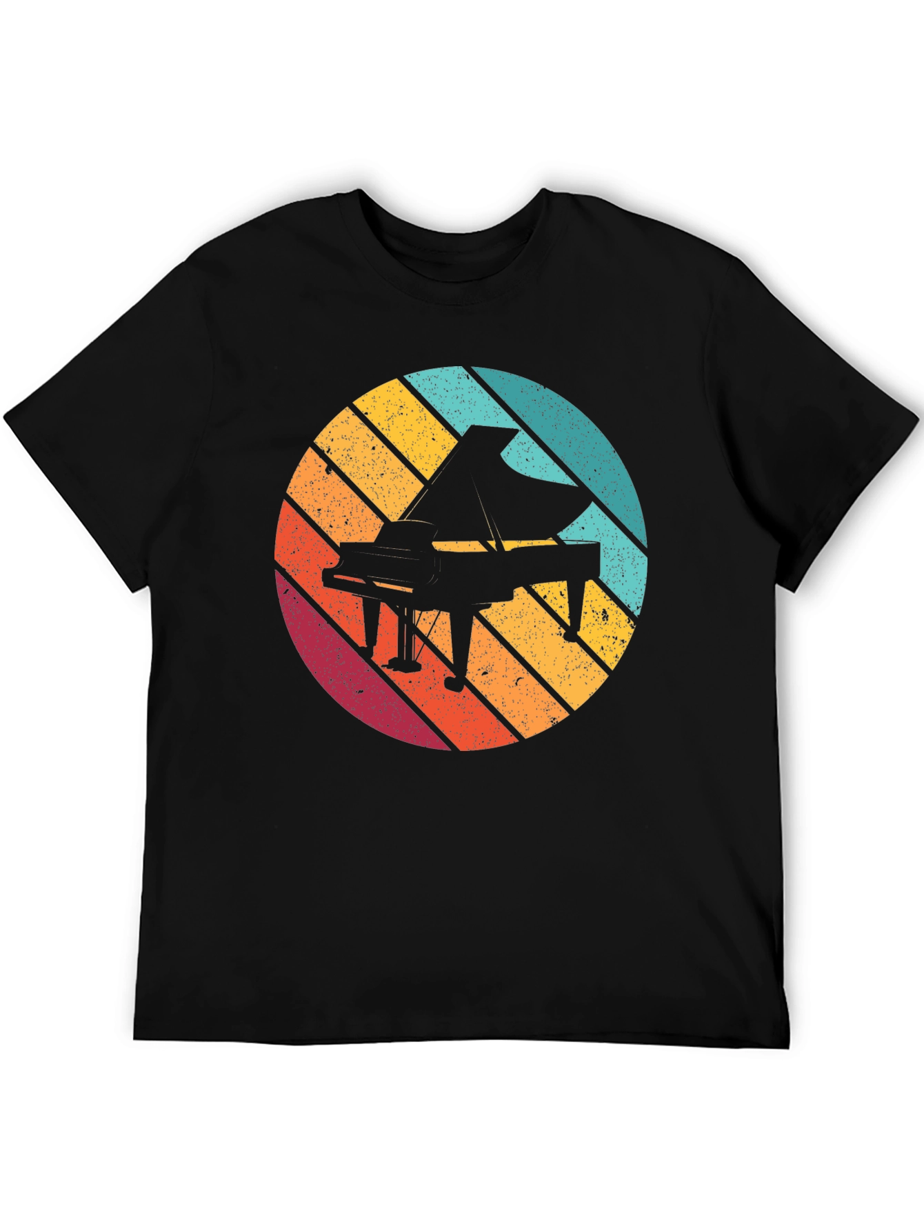 Retro Piano Graphic Tee - Black